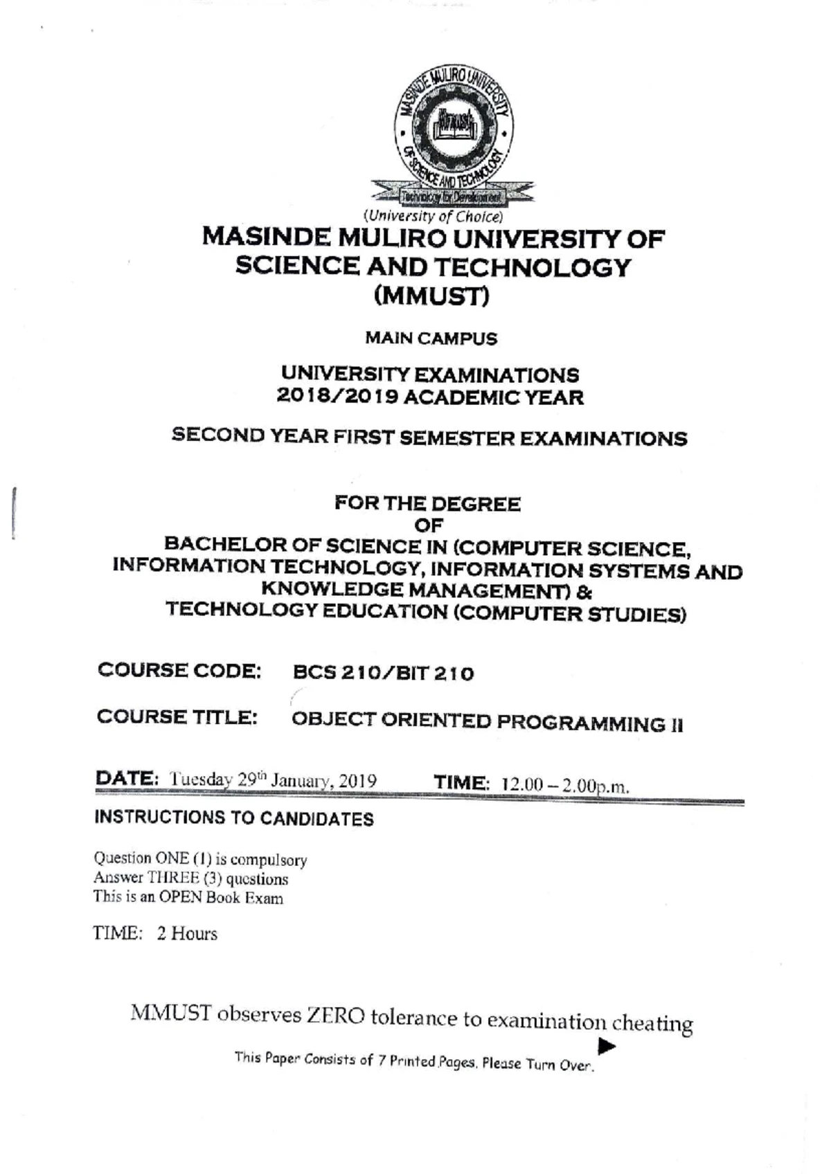 BCS 210 Course Outline: Advanced Object-Oriented Programming Concepts ...