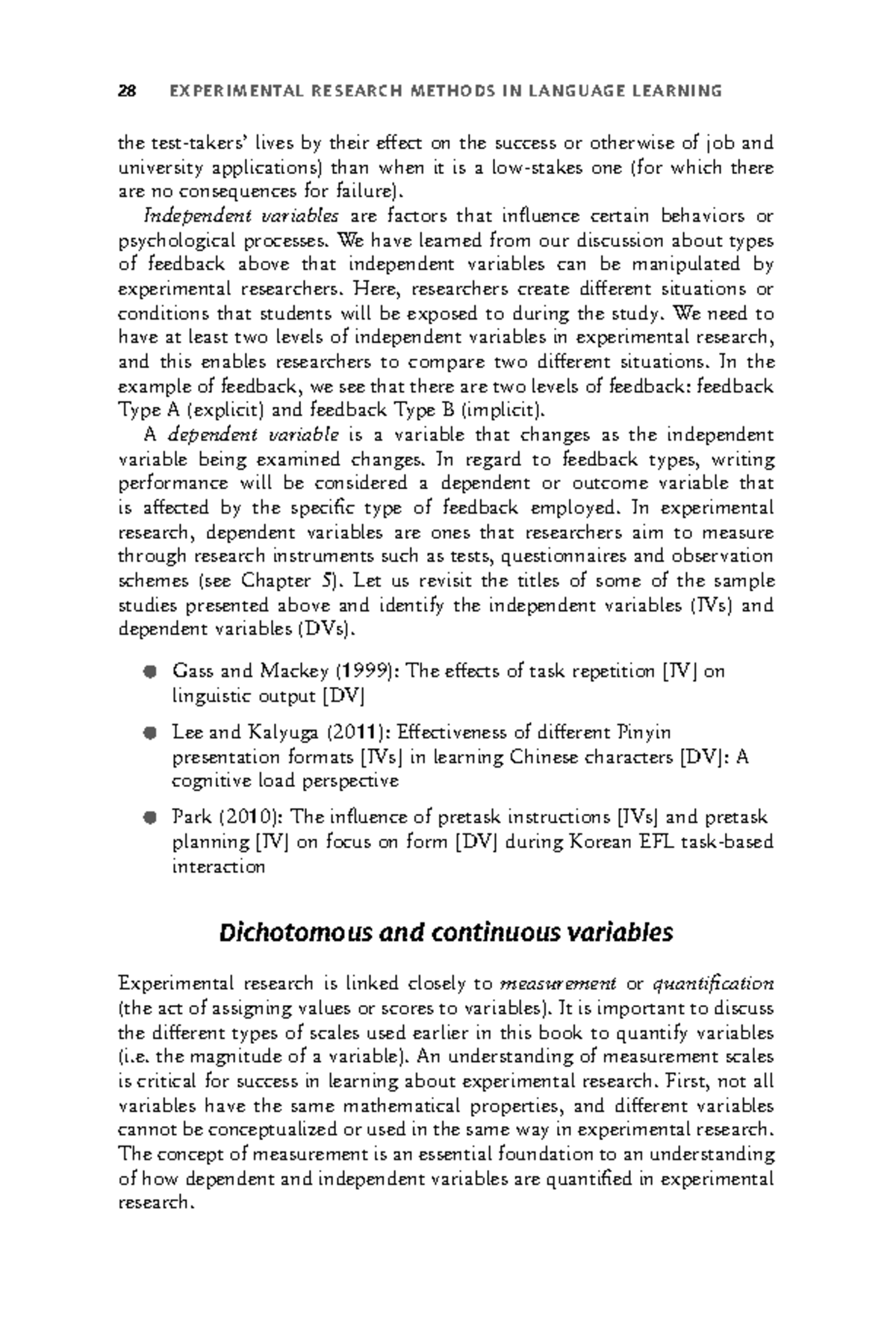 Experimental Research Methods in Language Learning Continuum-20 - Studocu