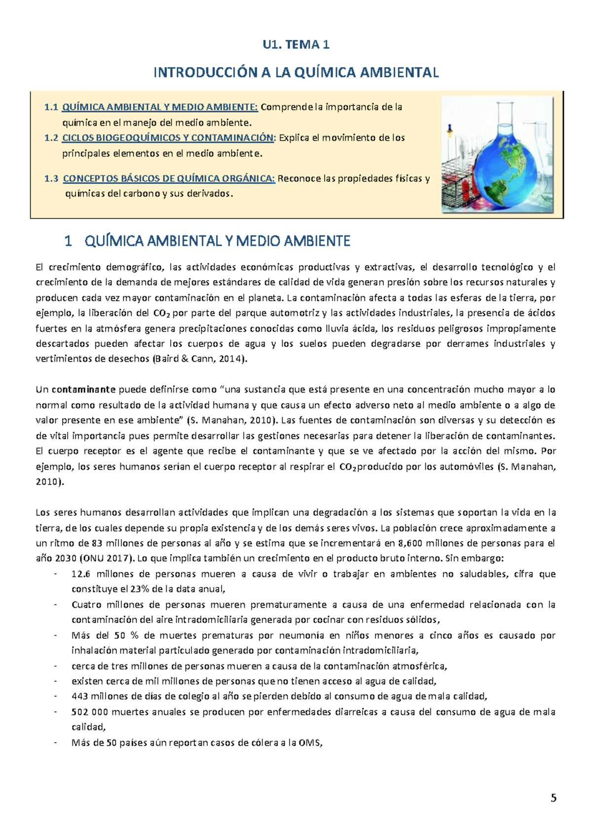 Cuaderno de Trabajo U1: Introducción a la Química Ambiental - Studocu