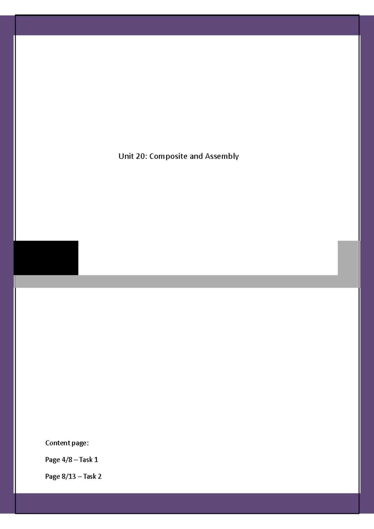 Assignment 3 composite and assembly - Unit 20: Composite and Assembly ...