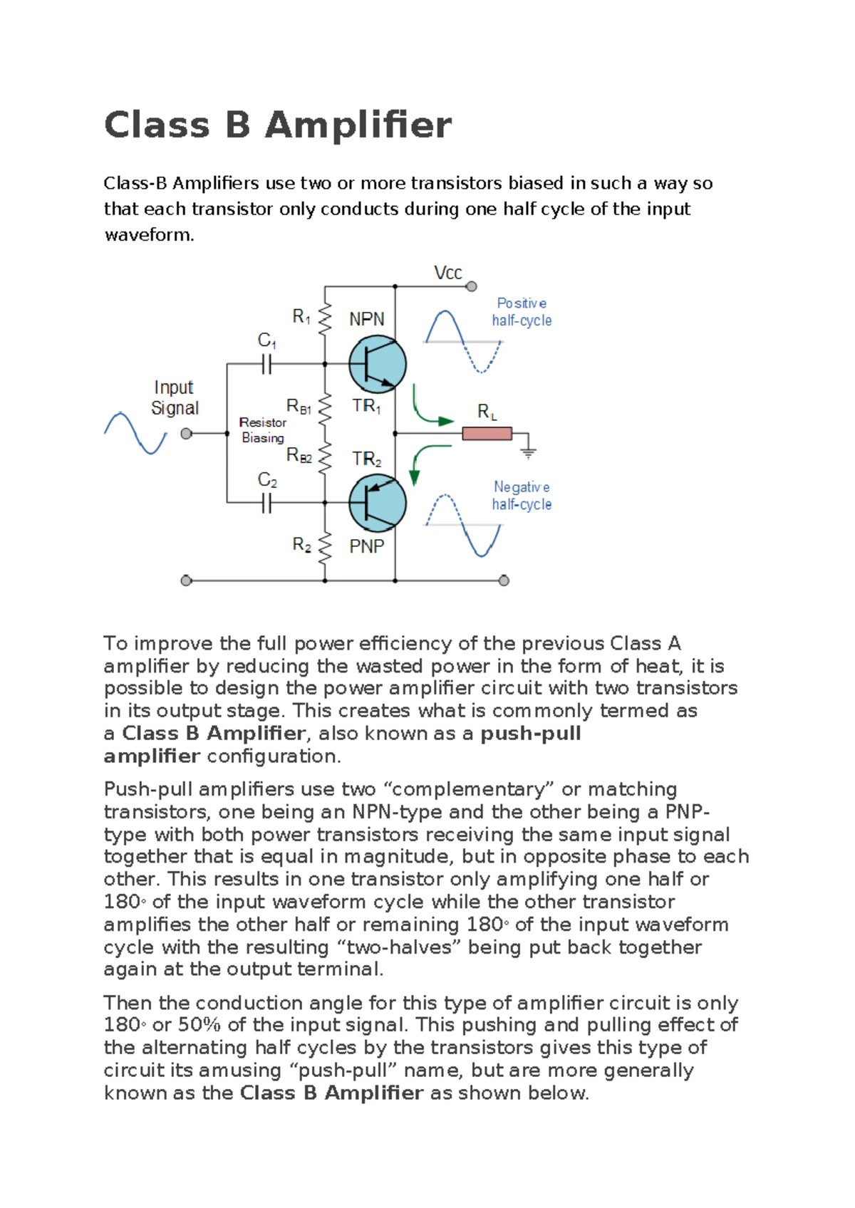 Class AB Amplifiers - Summary for Electrical Engineering EE 301 - Studocu