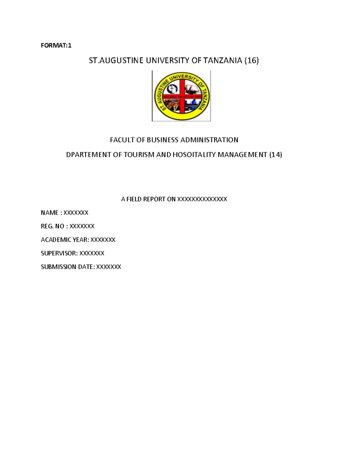 Field Report Format: Guidelines for Tourism & Hospitality (14) - Document Preview