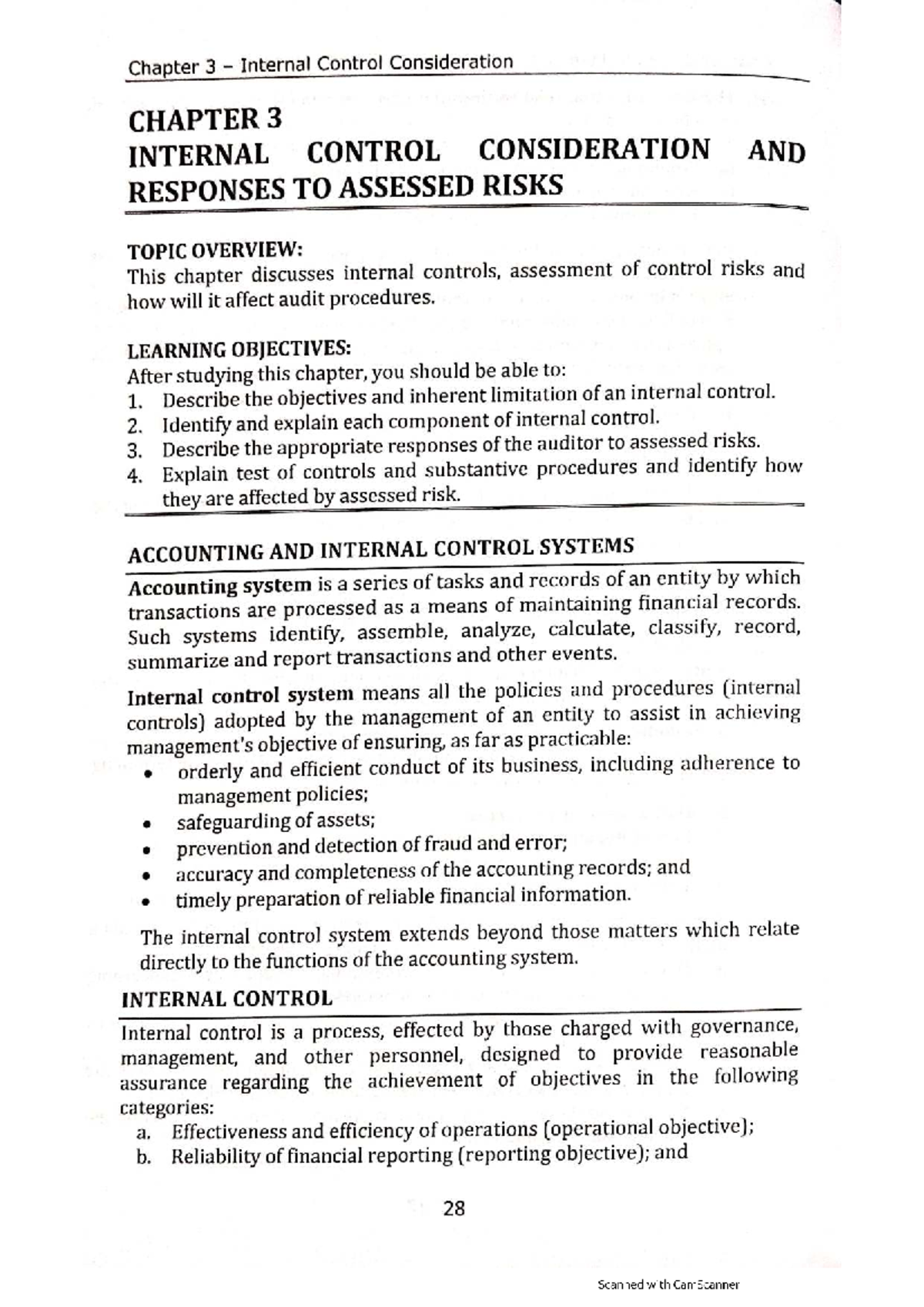 AACA Chapter 3: Internal Control Considerations and Audit Responses ...