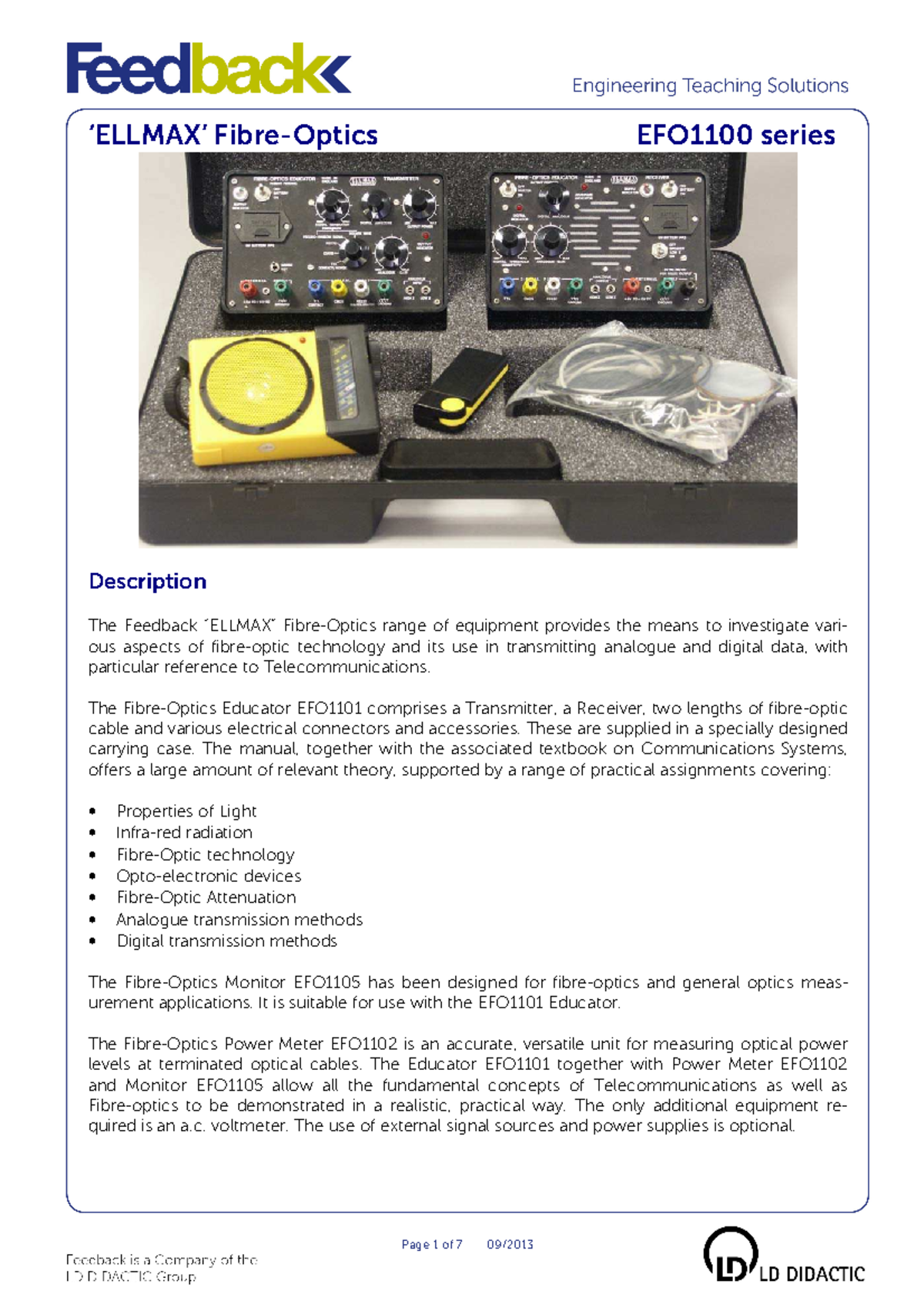EFO1100 Final Exam Guide: ELLMAX Fibre-Optics Overview and Specs - Studocu