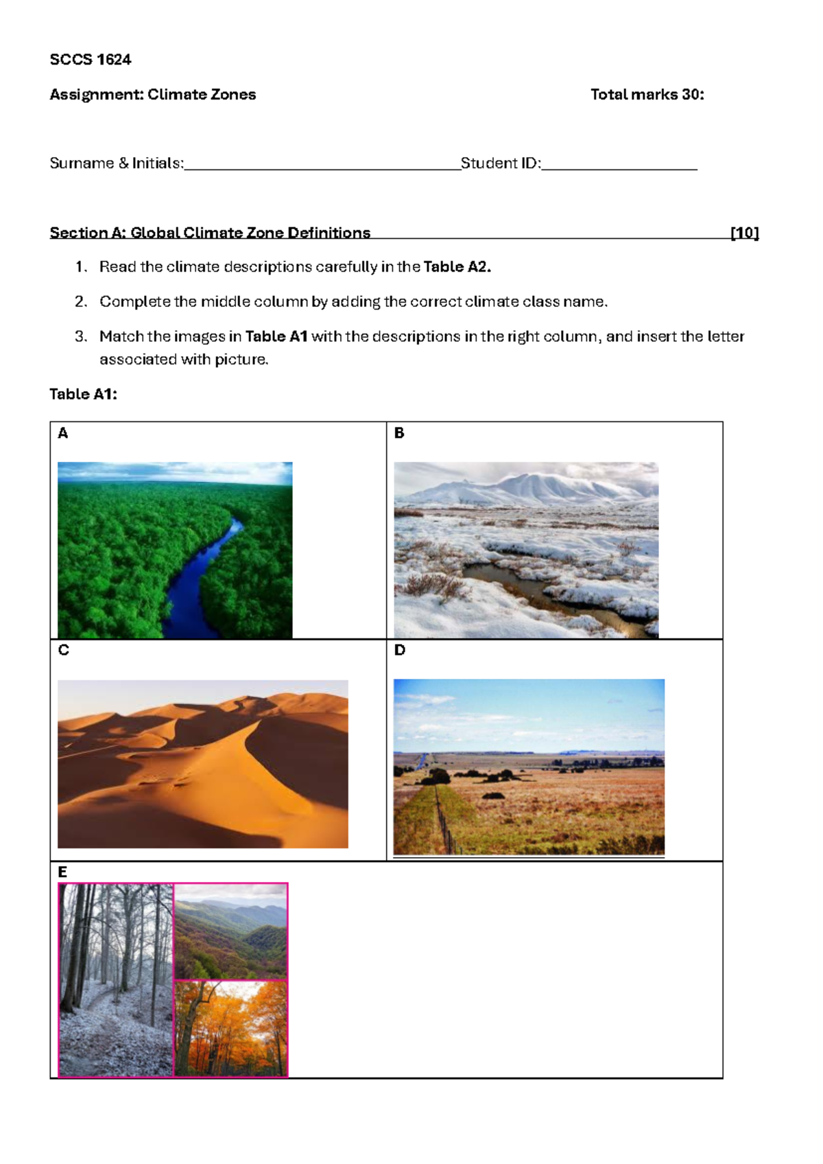 SCCS 1624 Assignment 3: Understanding Climate Zones and Controls - Studocu