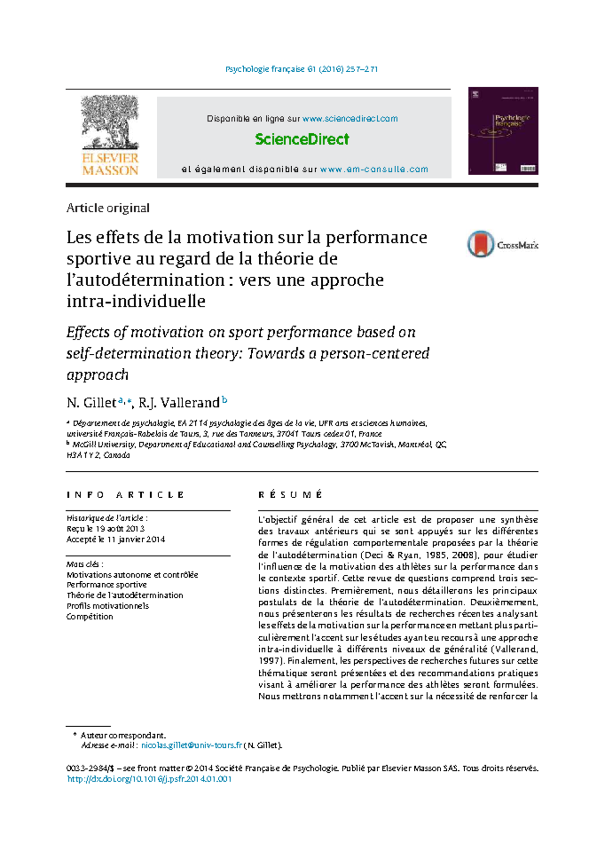 Les effets de la motivation sur la performance sportive - Psychologie ...