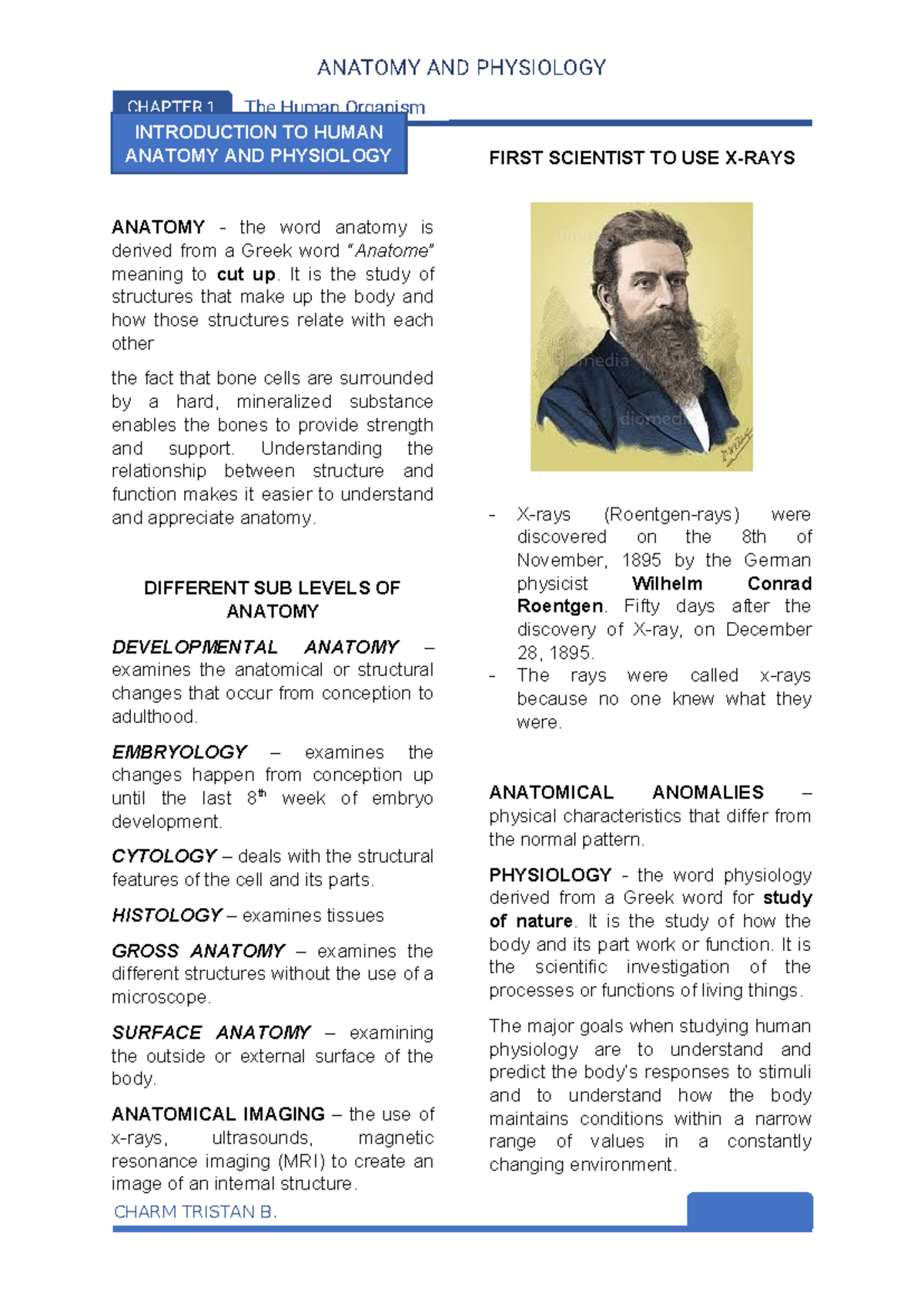 ANATOMY AND PHYSIOLOGY CHAPTER 1: The Human Organism Overview - Studocu