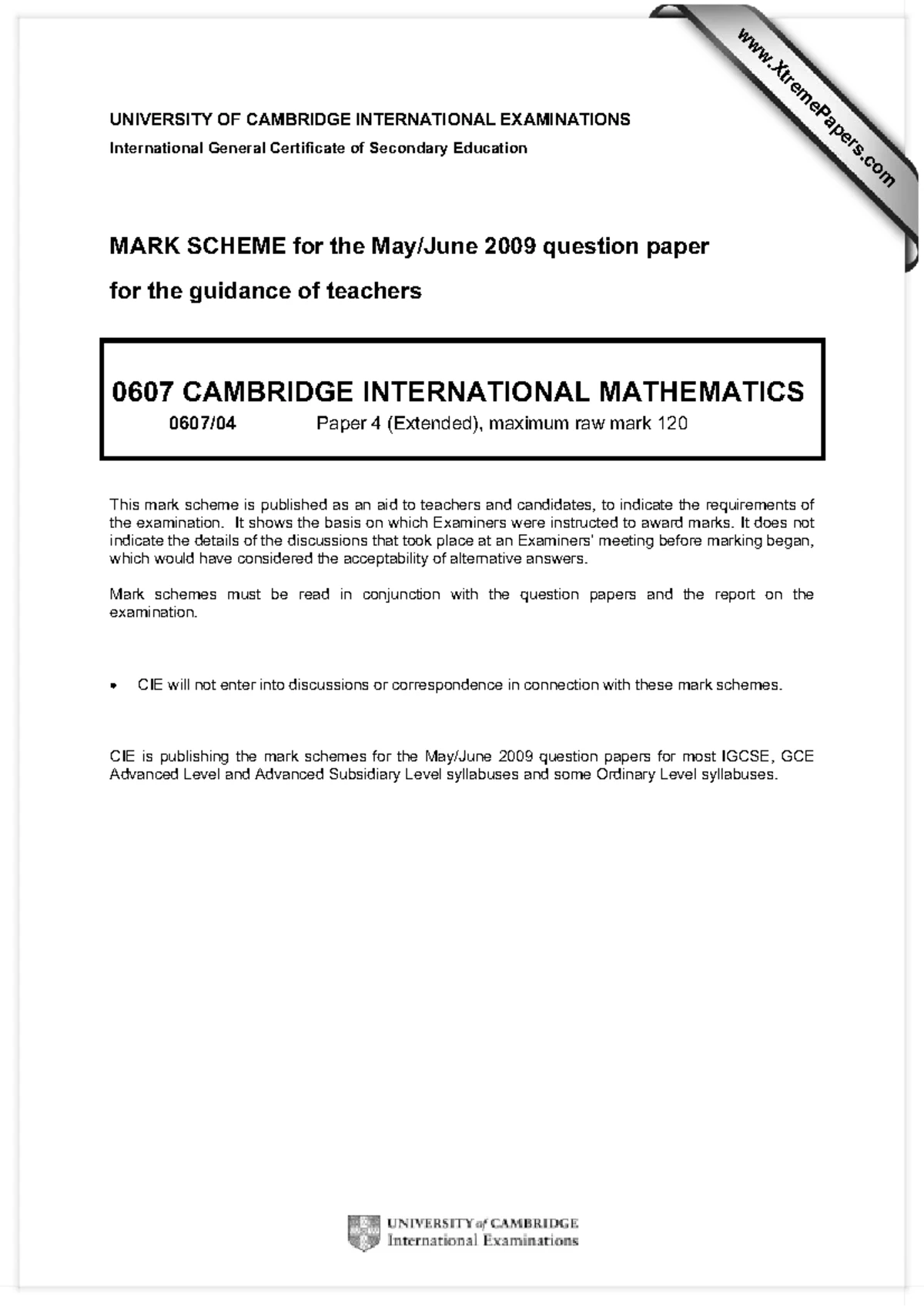 0607 s09 qp 4 - maths - This document consists of 23 printed pages and ...