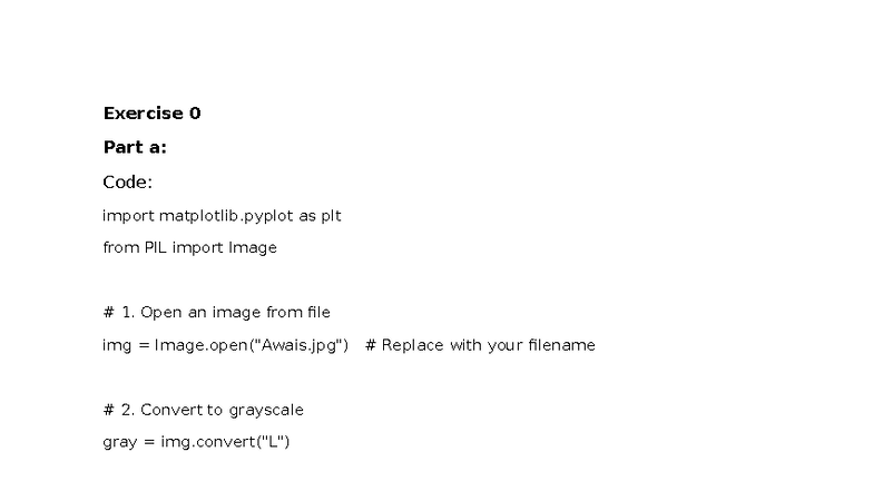 Report Exercise 0 - Image Processing Basics in Python - Studocu