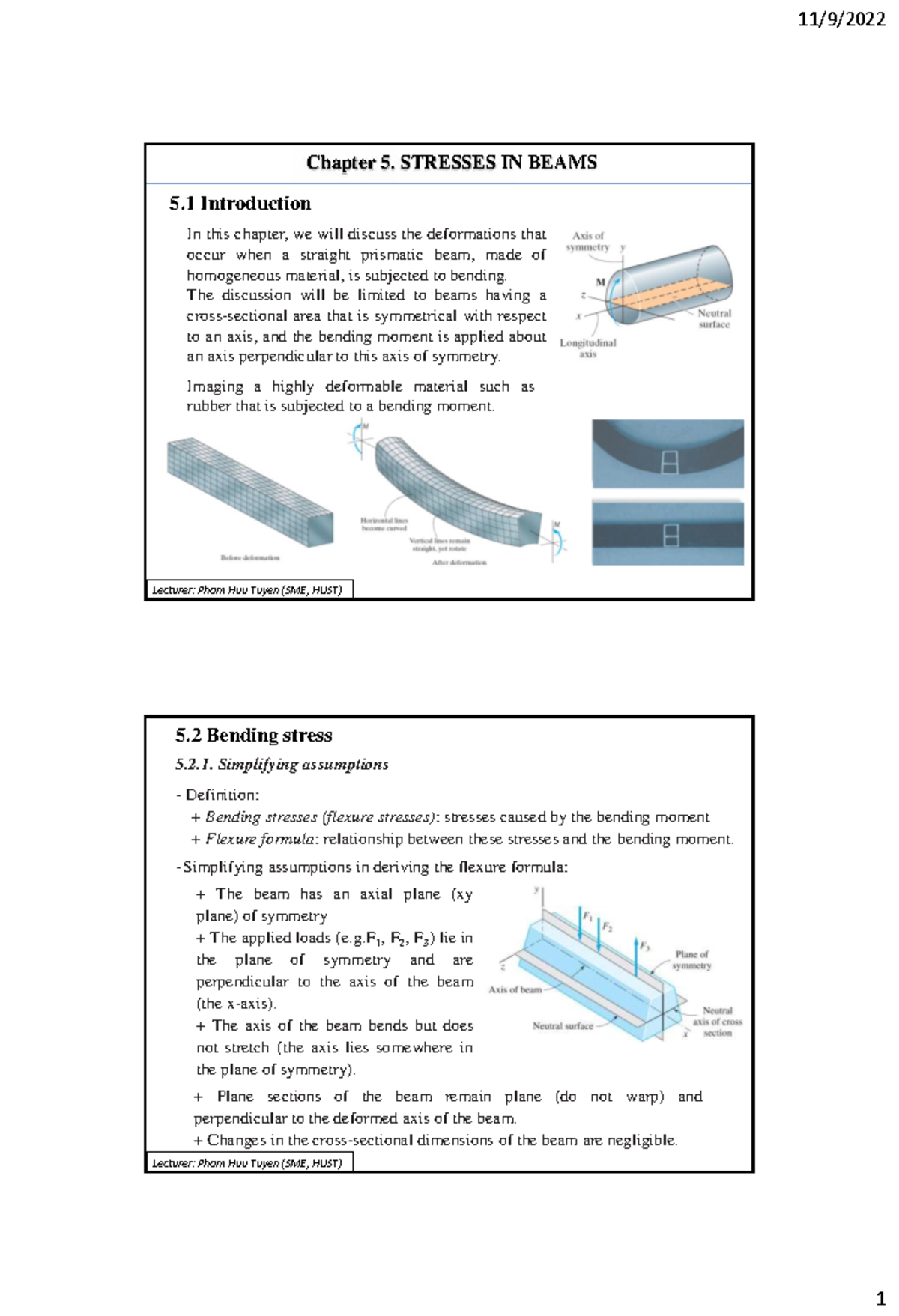 Chapter 5: Stresses in Beams - Bending and Shear Analysis - Studocu