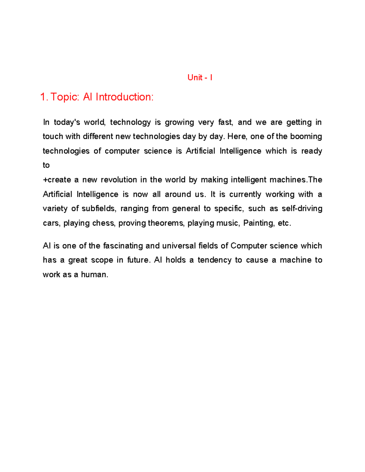 AI 101 - Introduction to Artificial Intelligence and Its Foundations ...