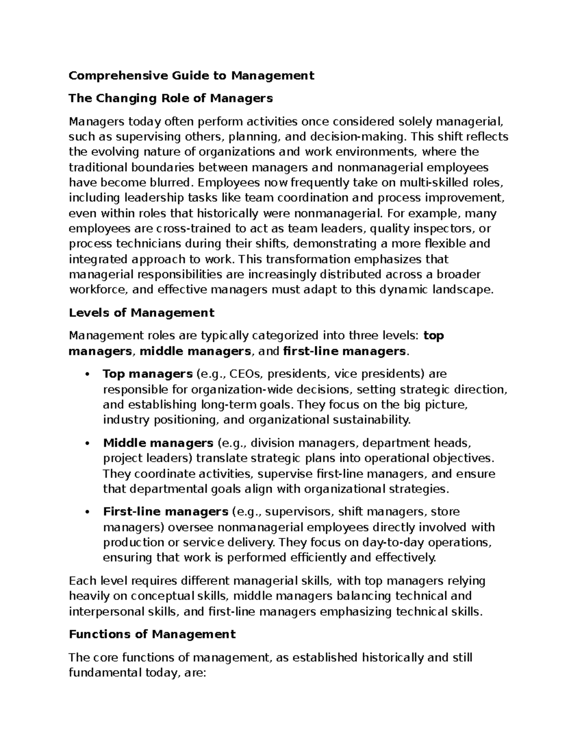 Comprehensive Management Guide: Principles, Functions, and Challenges ...