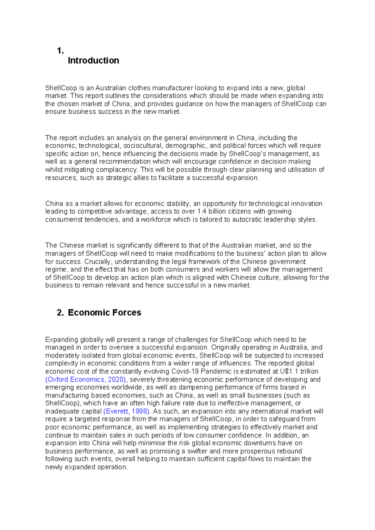 Management - Summary of tutorial work - topic ShellCoop - 1 ...