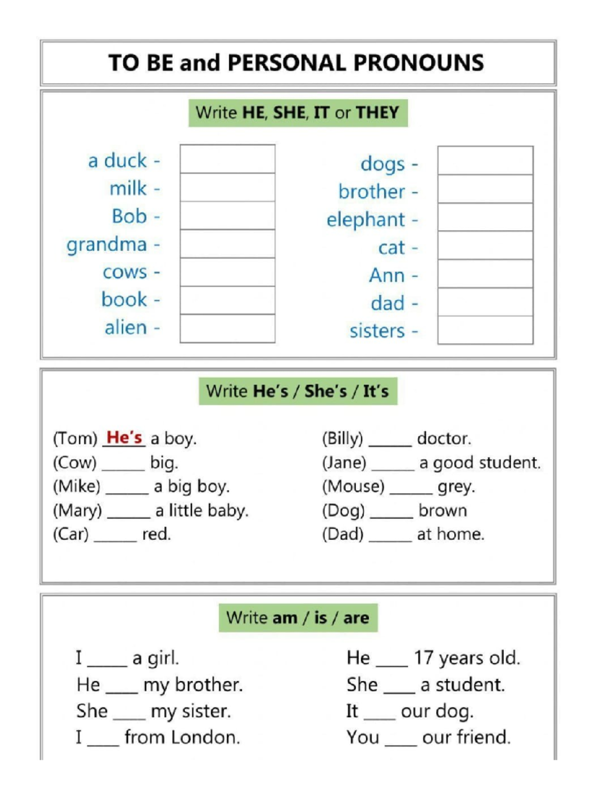 Personal Pronouns and Possessive Adjectives Activities (ENG 101) - Studocu