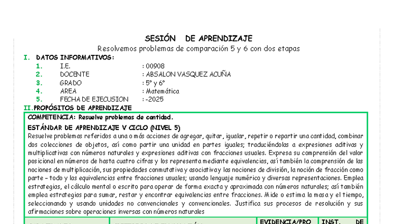 Resolución de Problemas de Comparación: Matemática 5to y 6to Grado - Document Preview