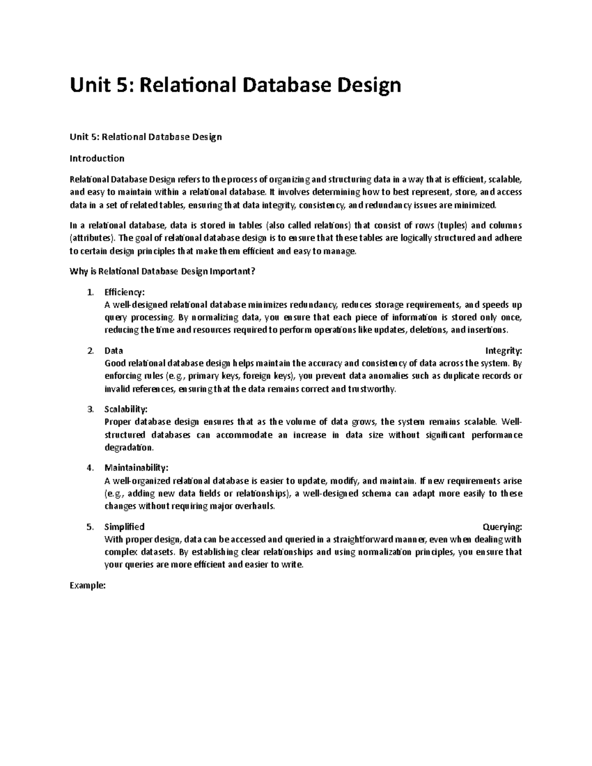 Relational Database Management system - Unit 5: Relational Database ...