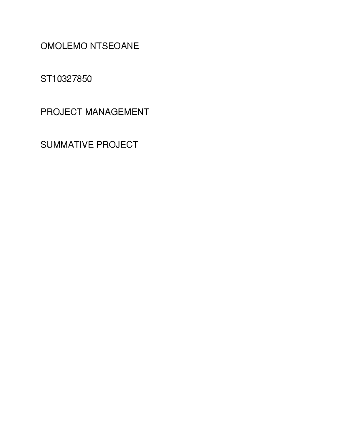 ST10327850 Project Management Summative: Surf Fest Activity Plan - Studocu