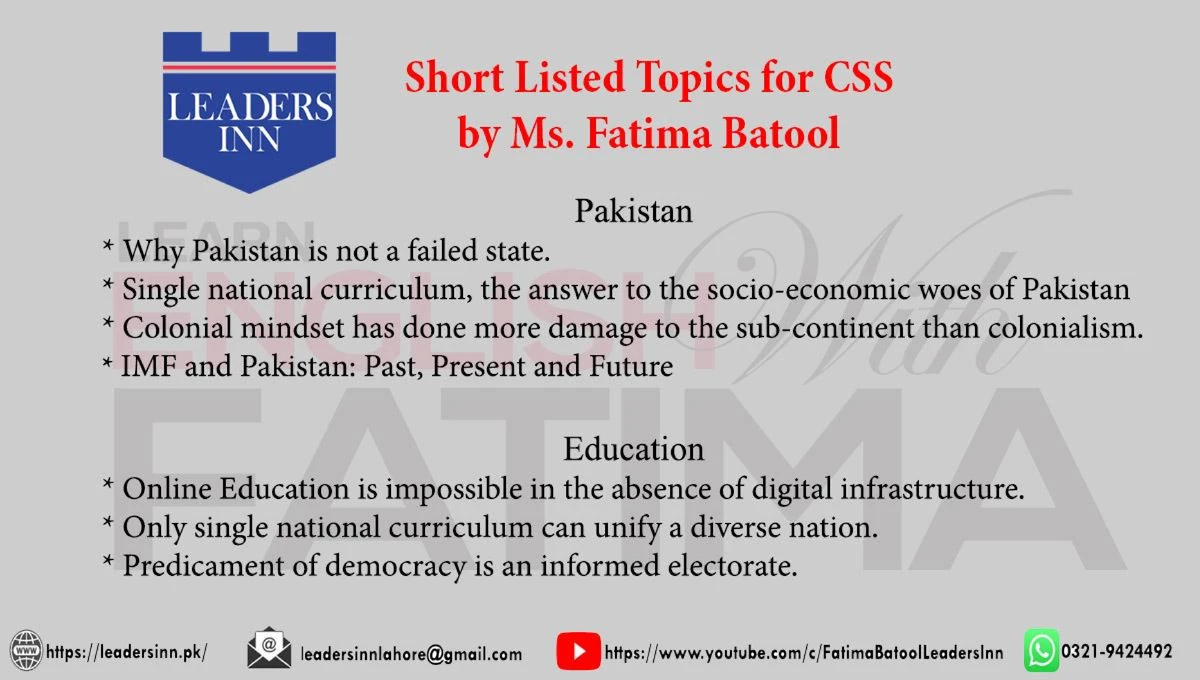 Essay Notes for CSS Exam Preparation by Muhammad Hamza Malik CSP 47th ...