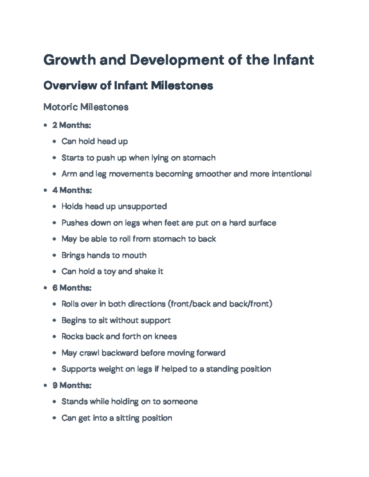 Growth and Development Milestones of Infants: A Comprehensive Overview ...
