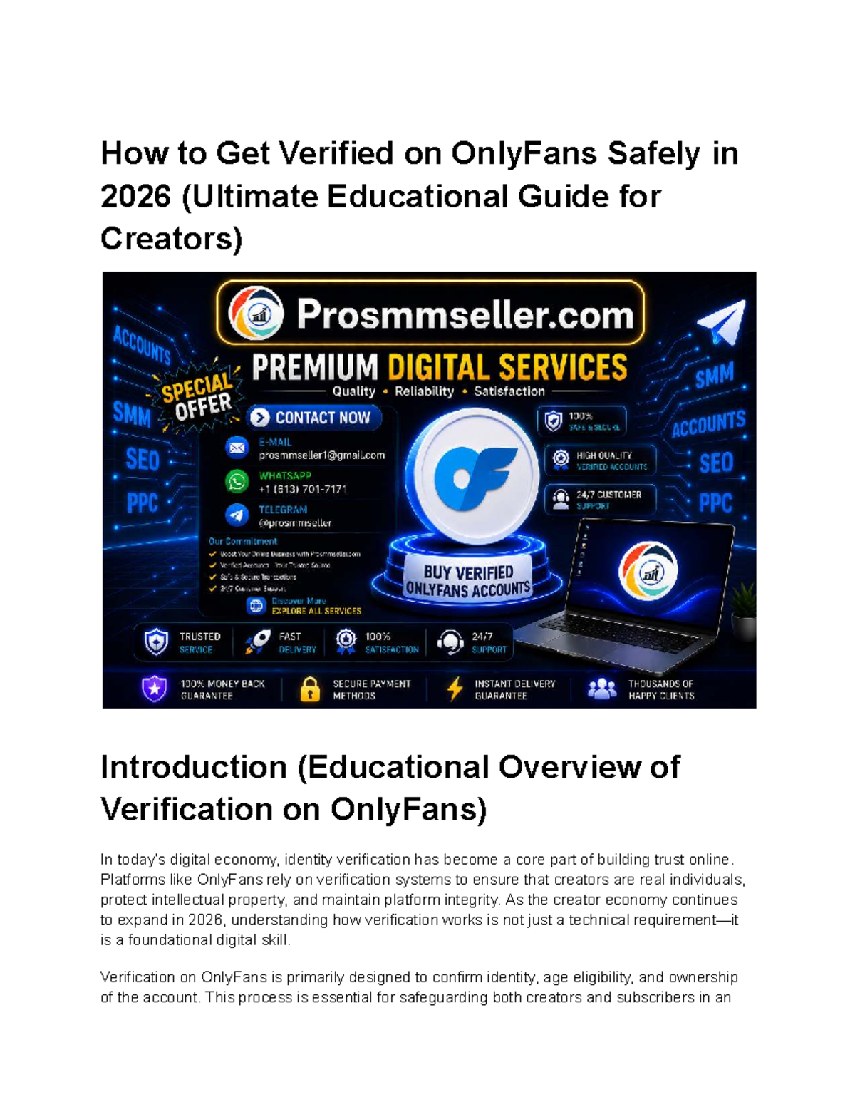 OnlyFans Verification Guide 2026: Safe Practices for Creators - Studocu