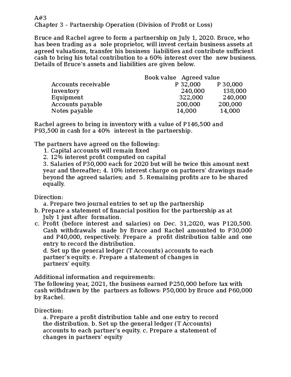 Financial accounting and report - A# Chapter 3 – Partnership Operation ...