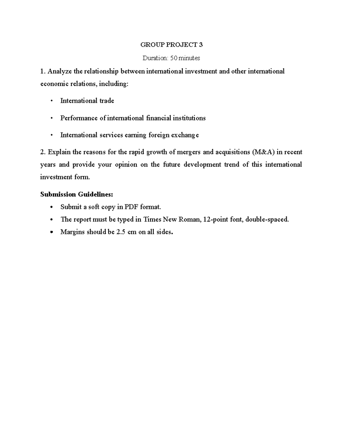 Group project 3 - ádsdasdasdasdsadad - GROUP PROJECT 3 Duration: 50 ...