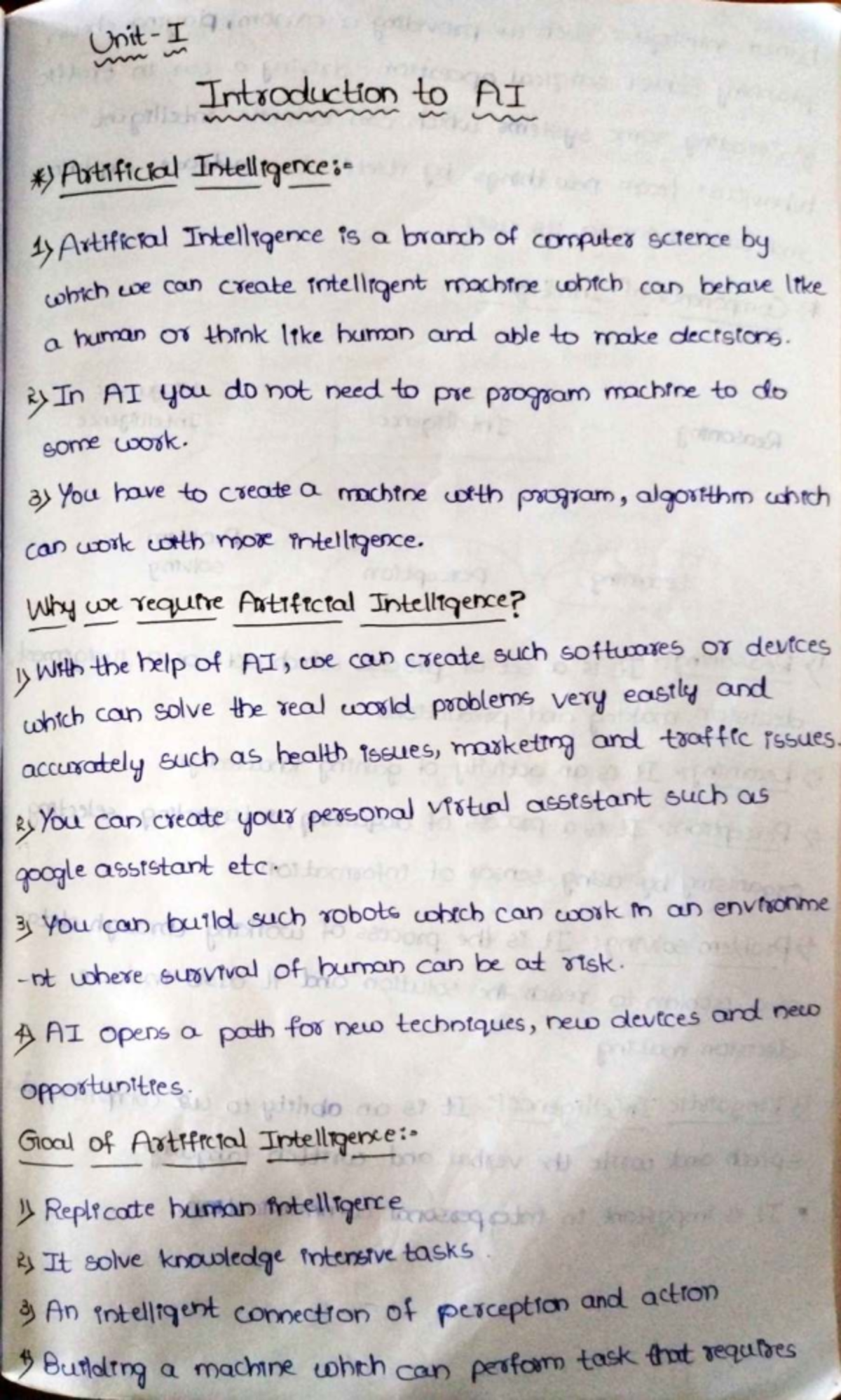 AI Concepts & Components - Unit 1 Notes for AI Course (AI101) - Studocu