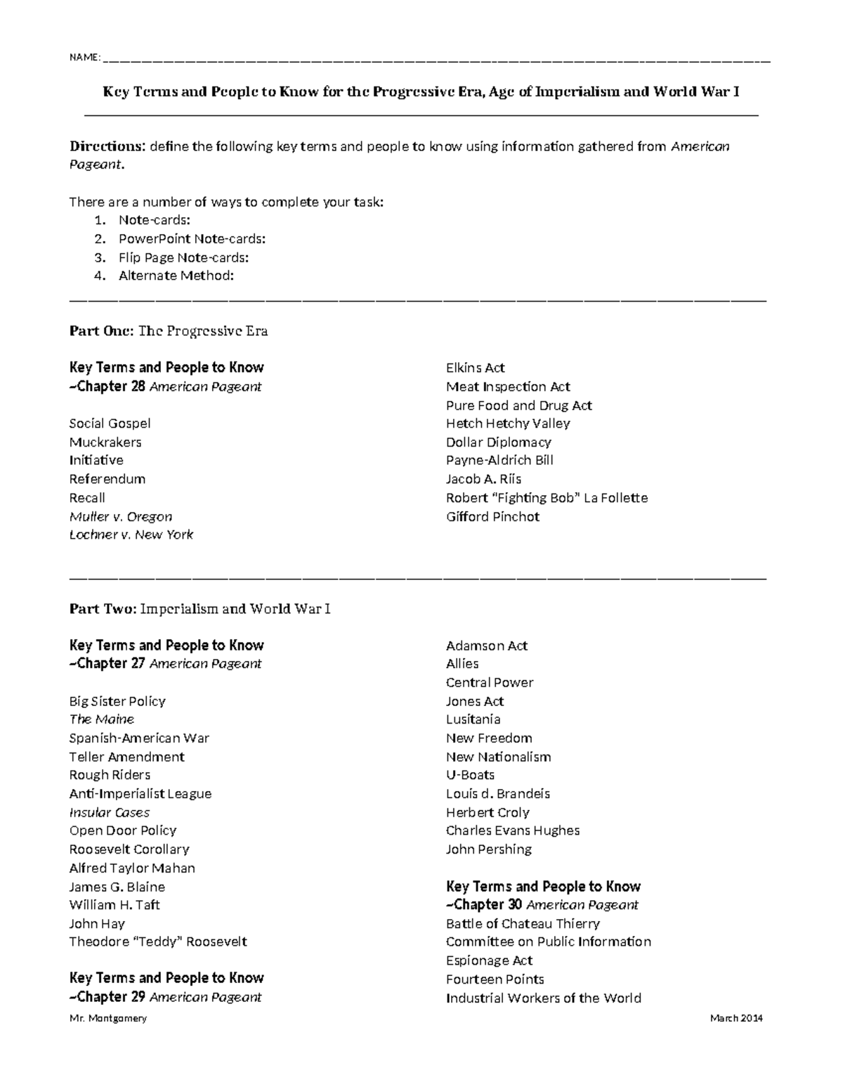 Ktptk for Part 1 and 2 - vocab practice - NAME: - Studocu