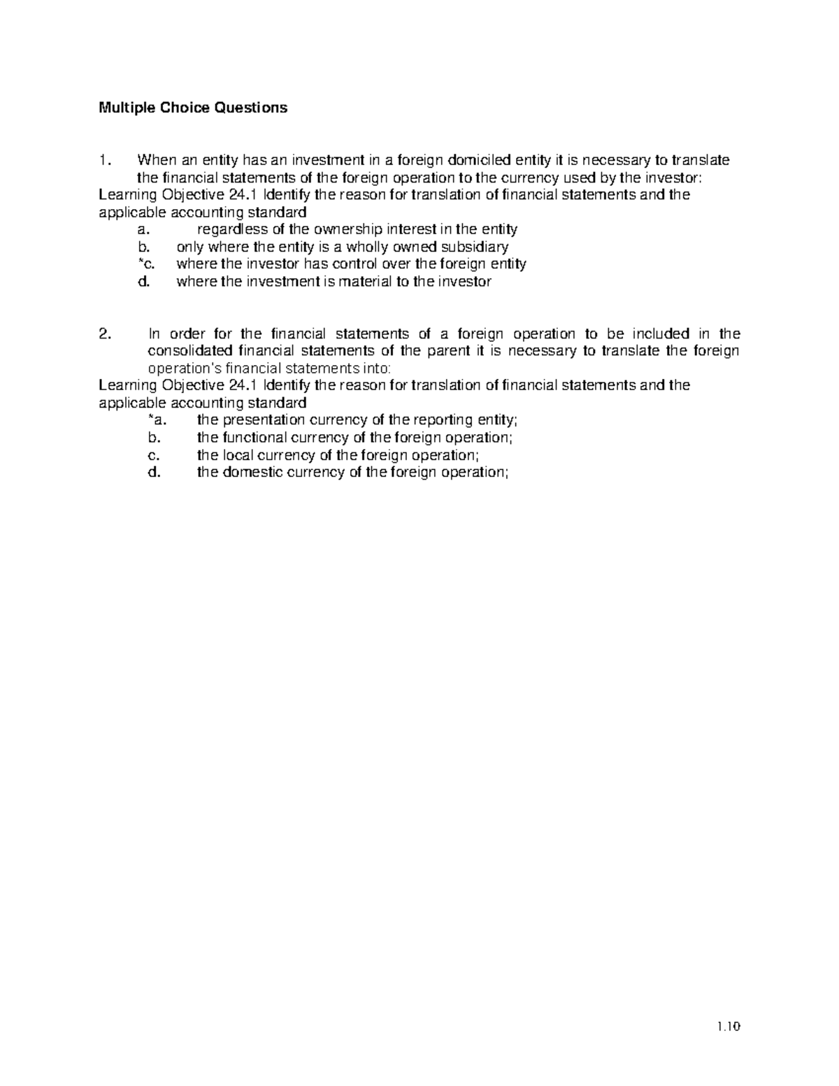VCE Business Management Unit 4 AOS 1 - MCQ Resource Pack - Studocu