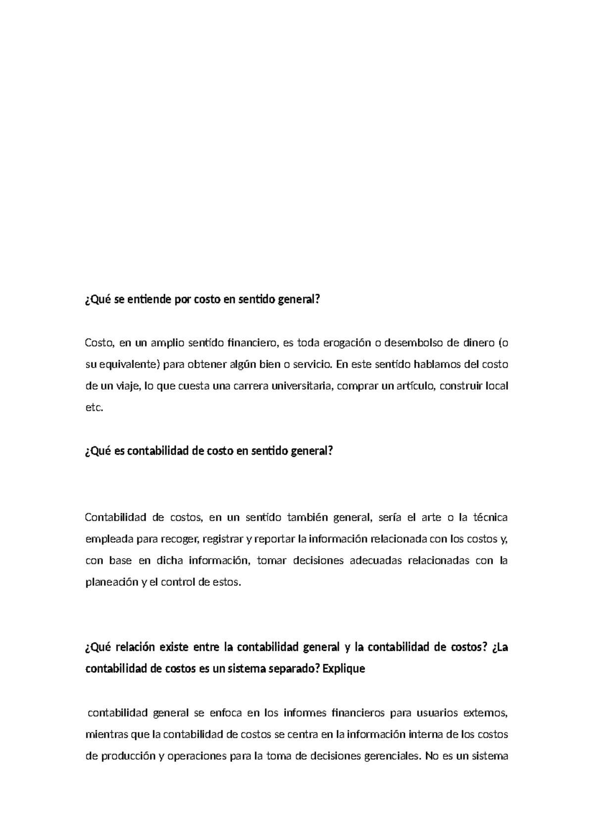 Capítulo sobre Costo y Contabilidad de Costos - José Espinal - Studocu