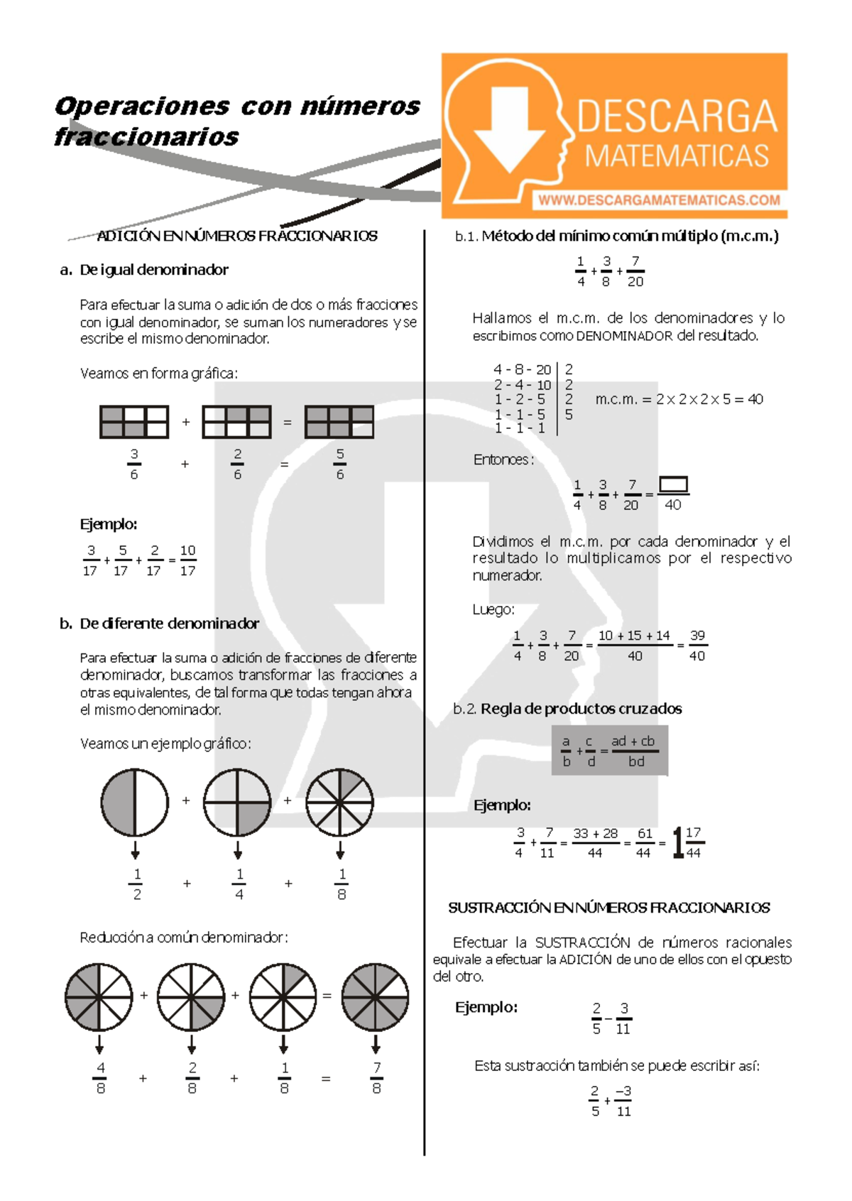 Operaciones con Números Fraccionarios - Primero de Secundaria 1 - Studocu