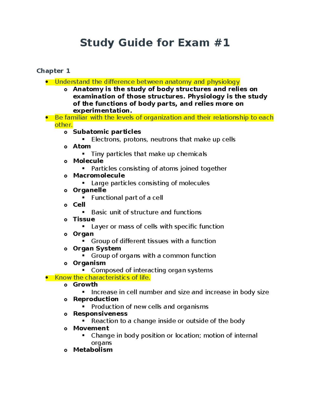 Unit 1 Study Guide - Study Guide for Exam Chapter 1 Understand the ...