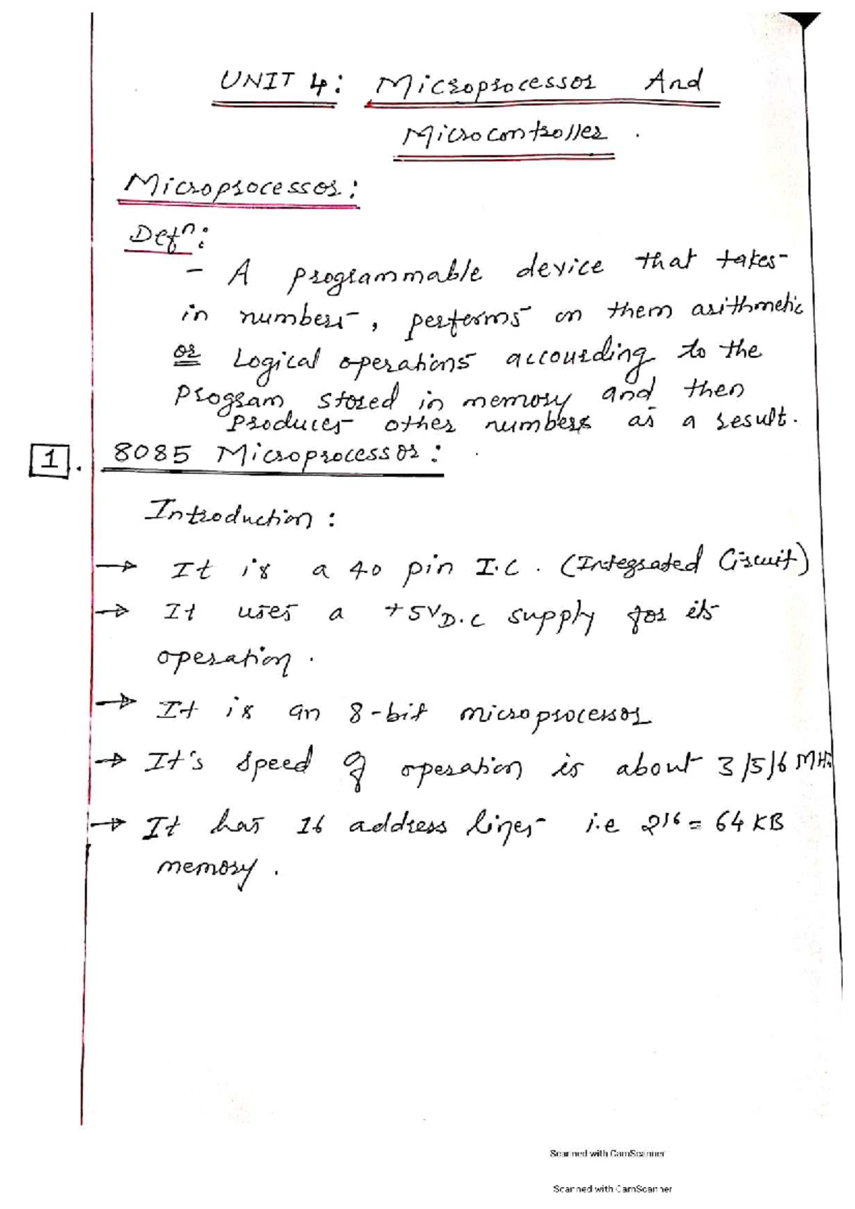Unit 4: Microprocessor and Microcontroller Overview (MECH101) - Studocu