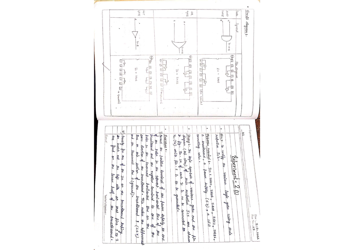 Logic Circuit Experiment: Verification of Logic Gates (Course Code ...