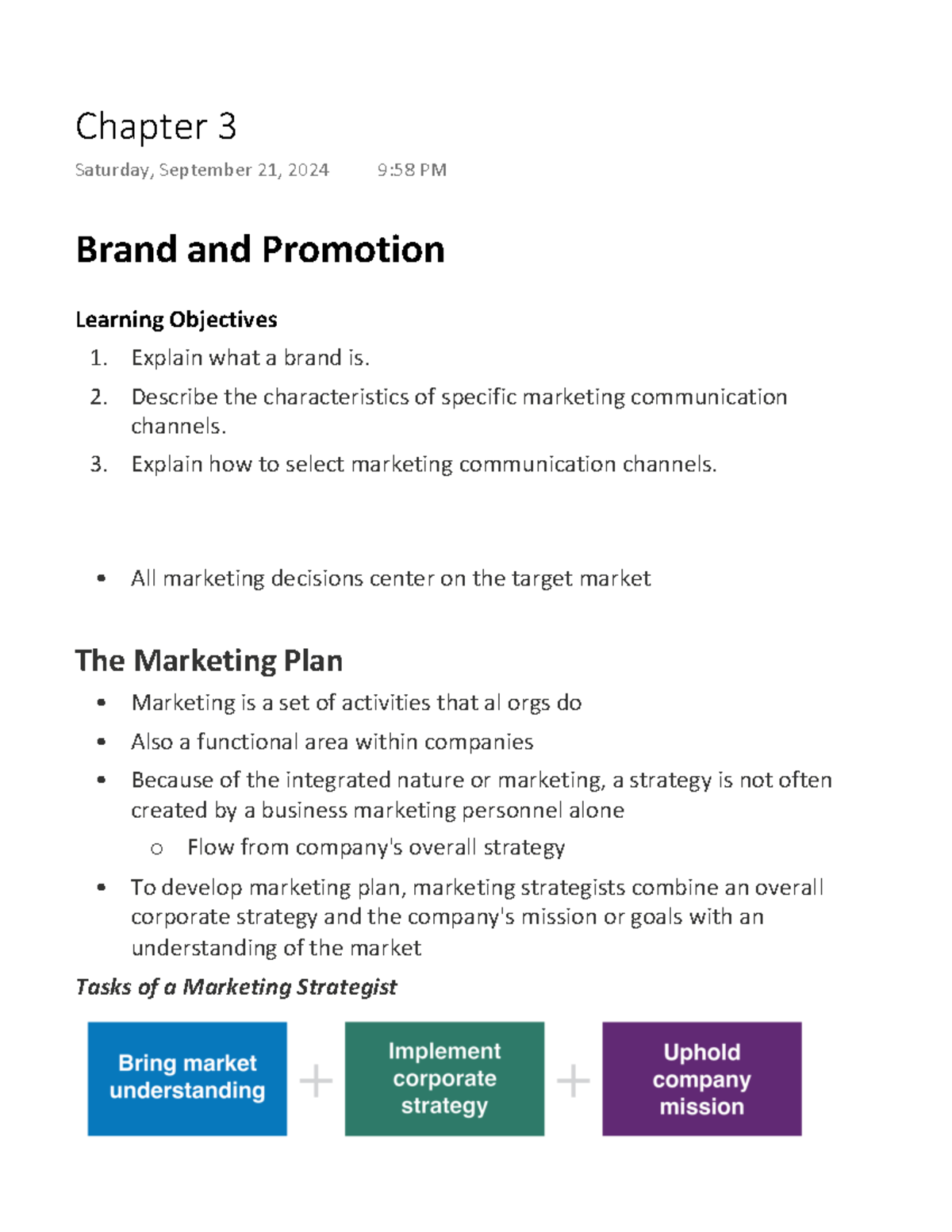 Chap3 - Comprehensive Notes on Branding & Marketing Strategies - Studocu