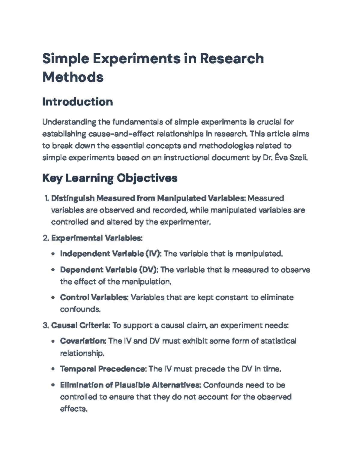 Understanding Simple Experiments in Research: Key Concepts & Validity ...