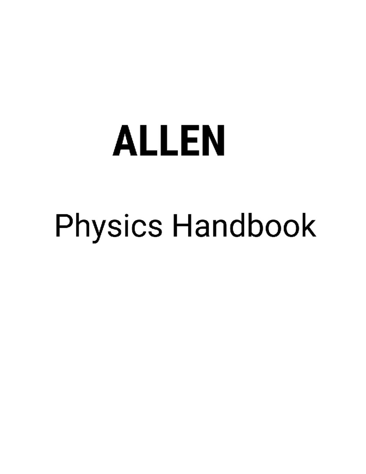ALLEN Physics Handbook: Units, Dimensions, and Measurements - Studocu
