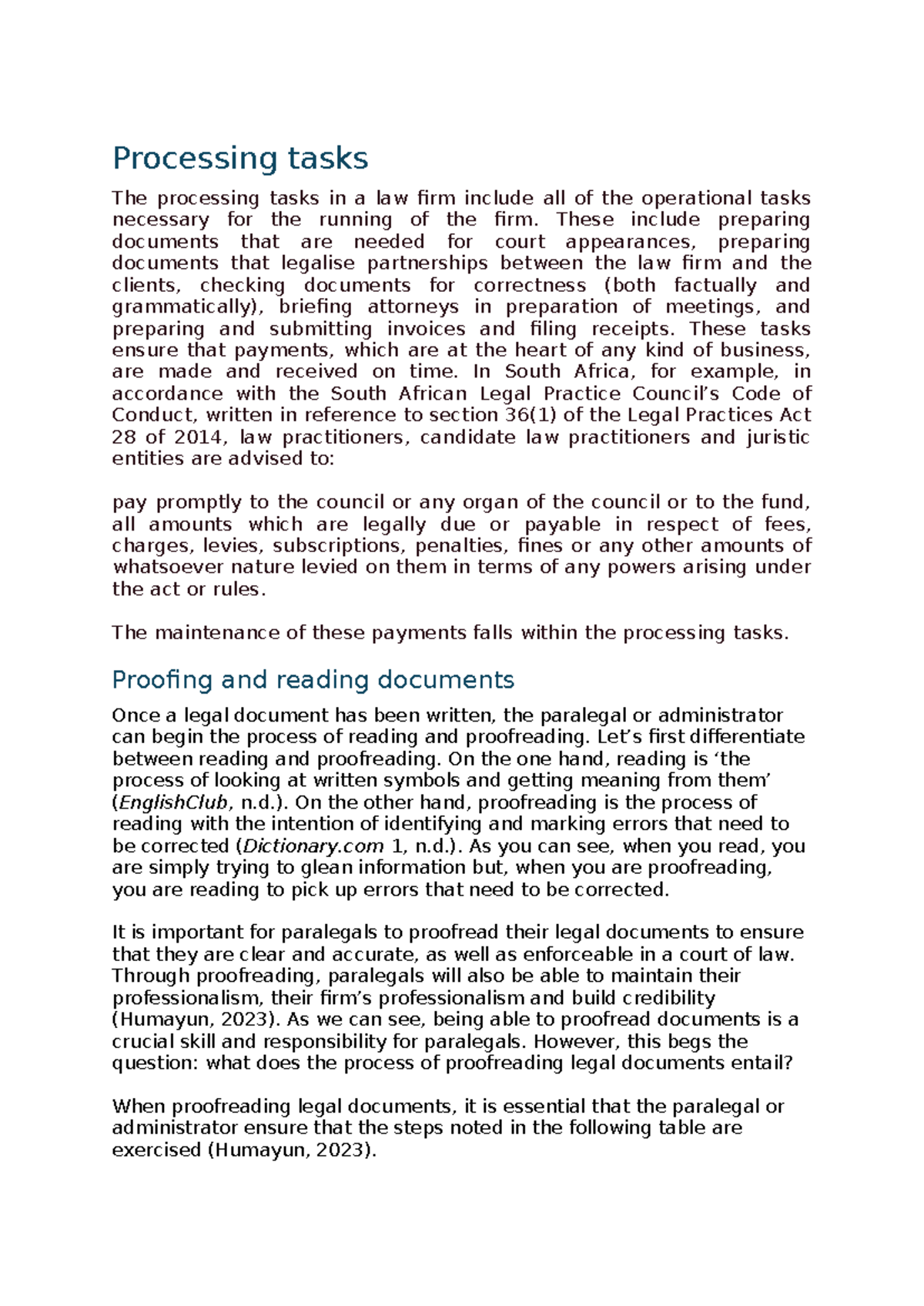 Legal Processing Tasks: Case Briefing, Invoicing & Document Management ...