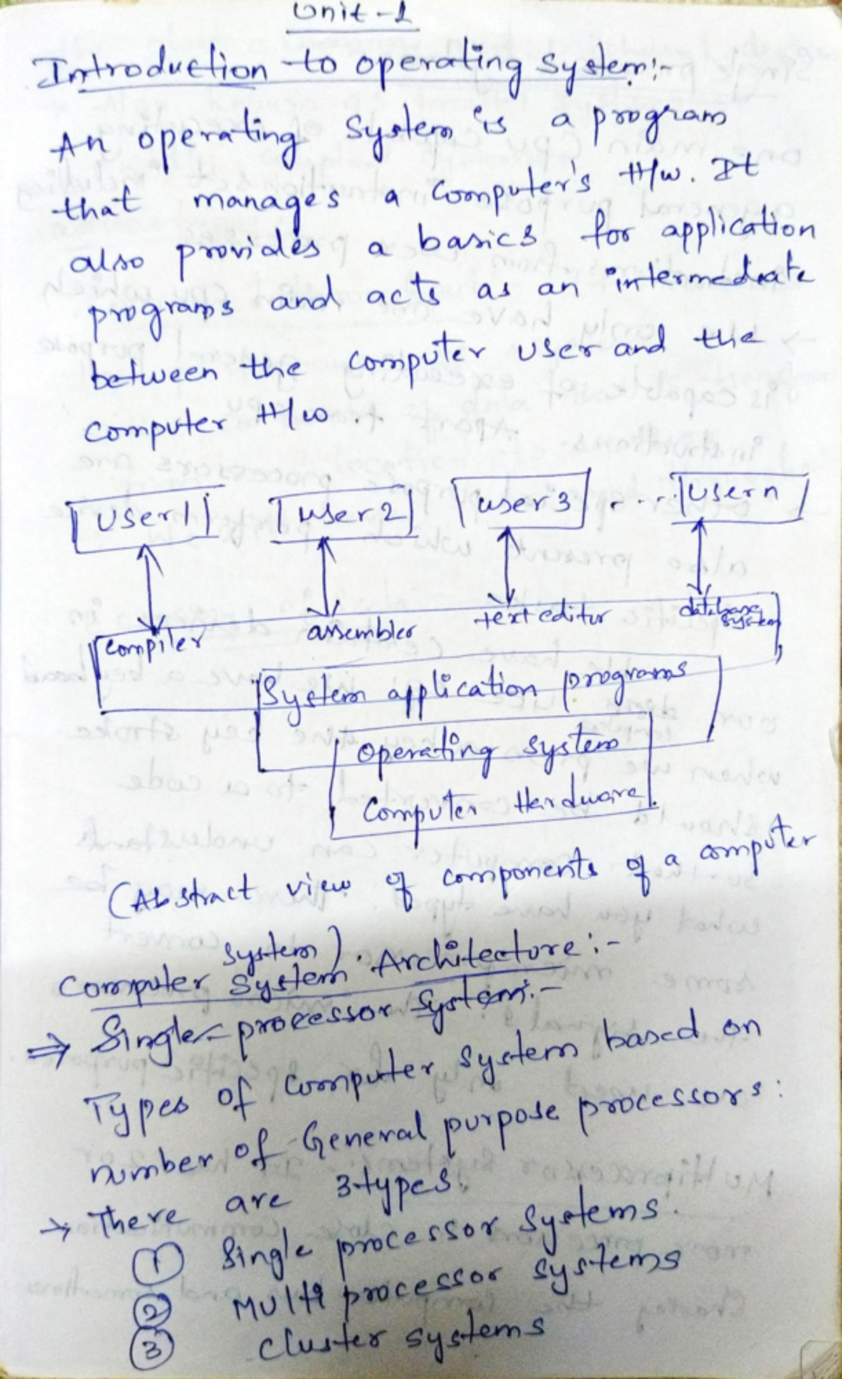 Os notes part 1 - Good to prepare - unit Introduction to operating An ...