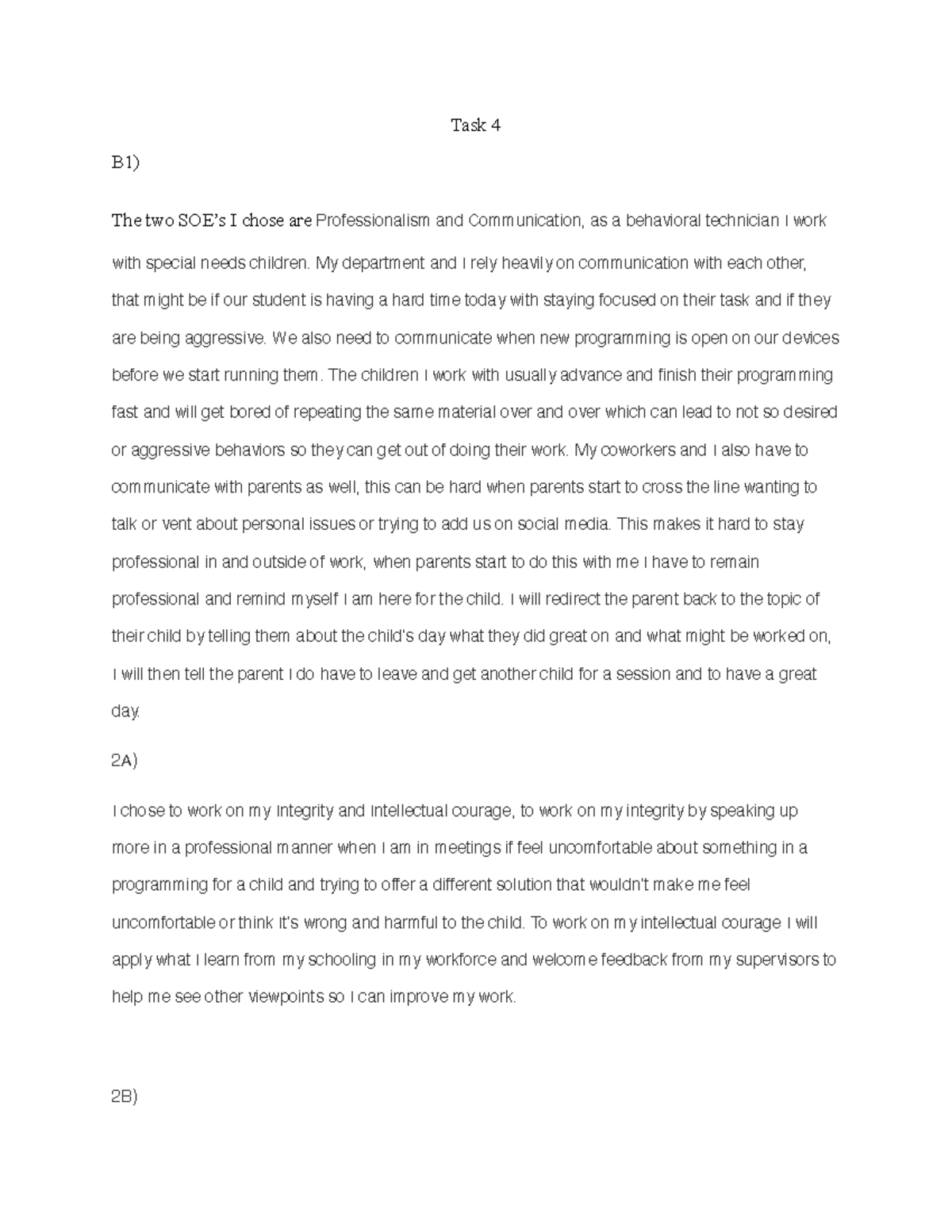 Task 4 community pdf - task 4 - Task 4 B1) The two SOE’s I chose are ...