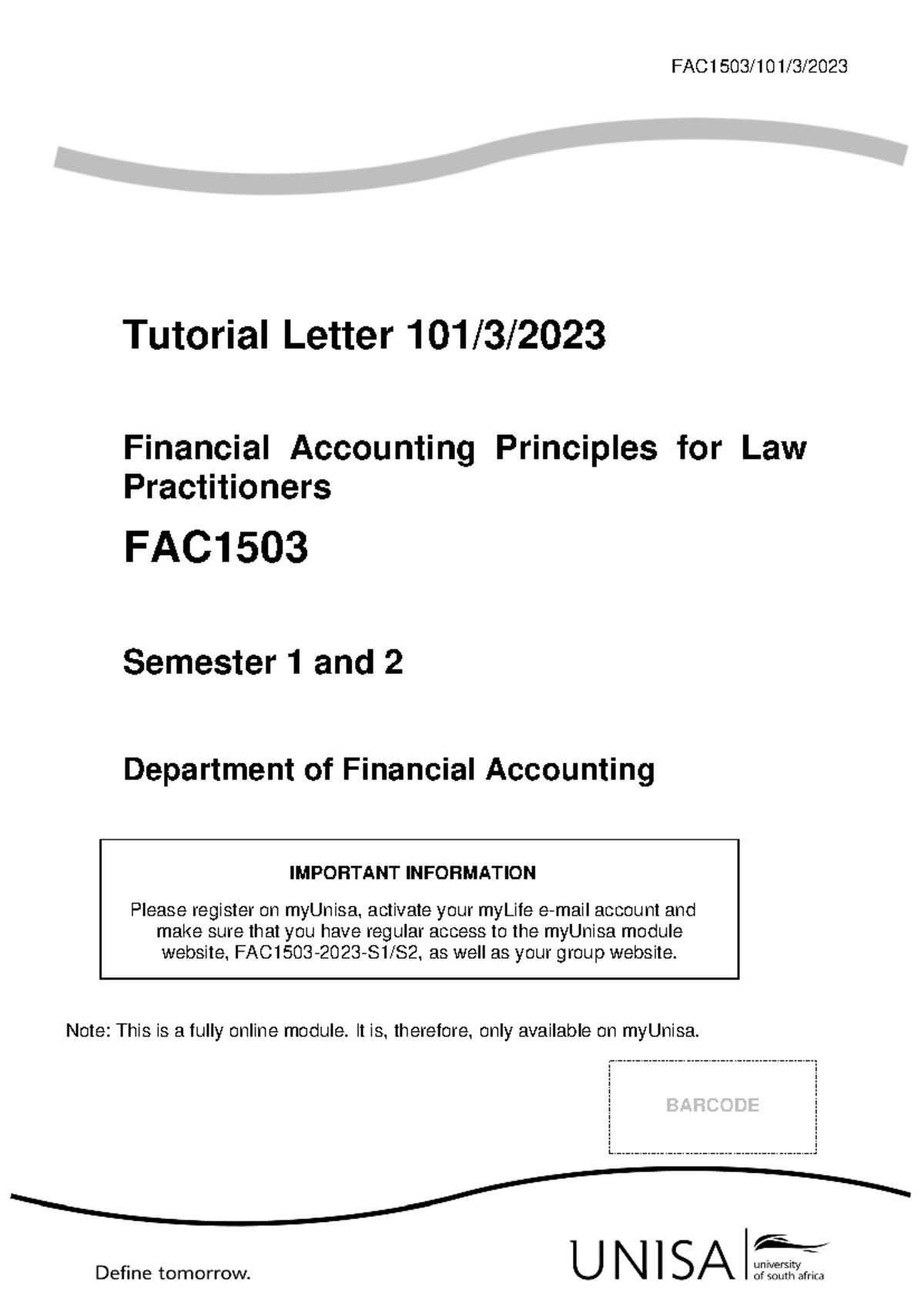 FAC1503/101/3: Online Learning Guide for Financial Accounting ...