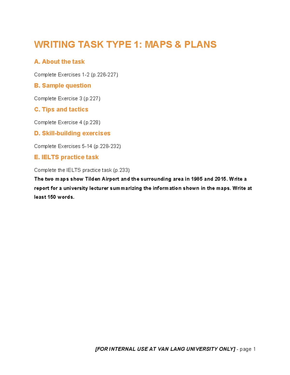 [Official] Writing Type 1 - Maps and Plans - WRITING TASK TYPE 1: MAPS ...