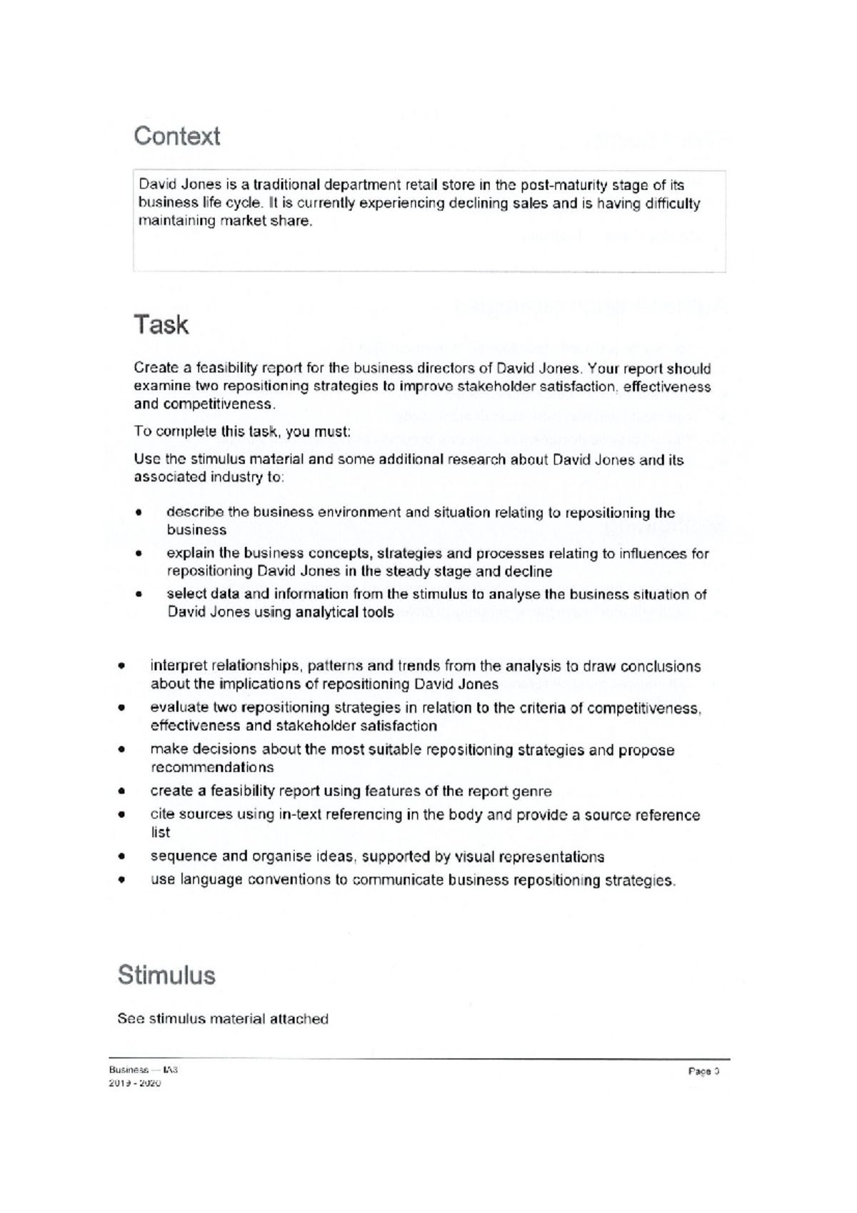 IA3 David Jones 23-25: Feasibility Report Analysis - Studocu