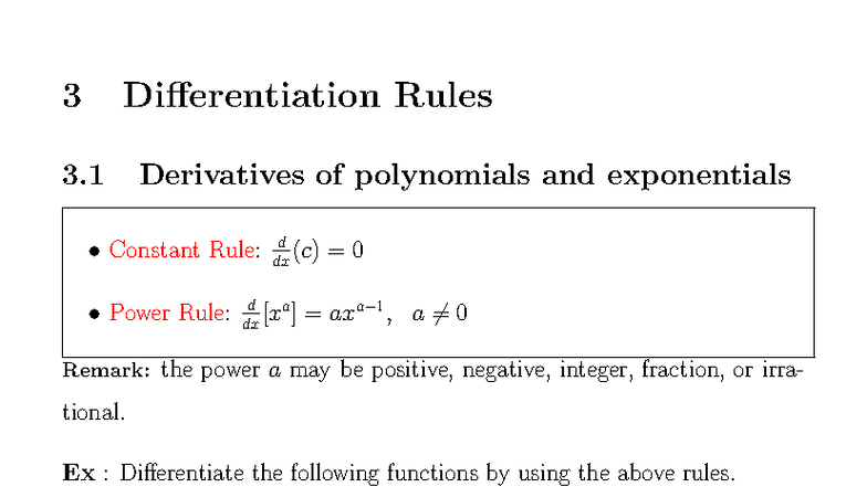 Chapter 3: Differentiation Rules - MA1508-2025A - Studocu