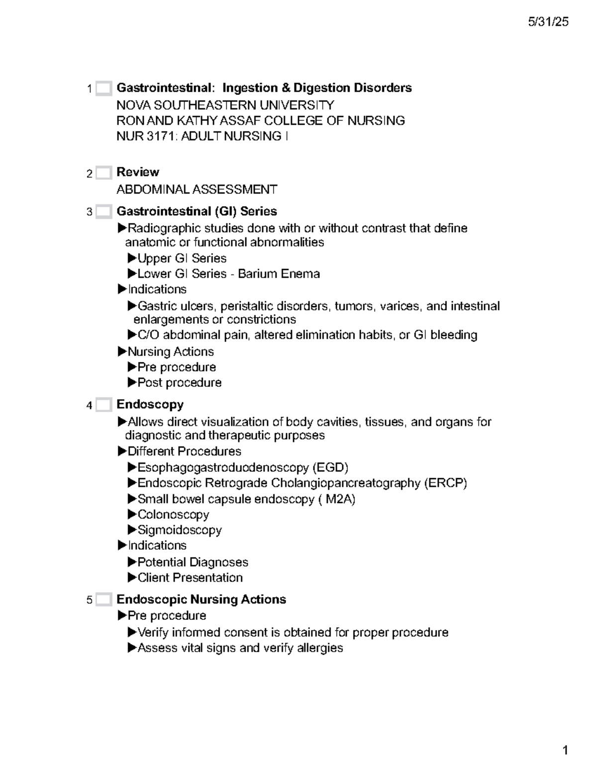 Upper GI Disorders: Ingestion, Digestion, and Nursing Care - NUR 3171 ...