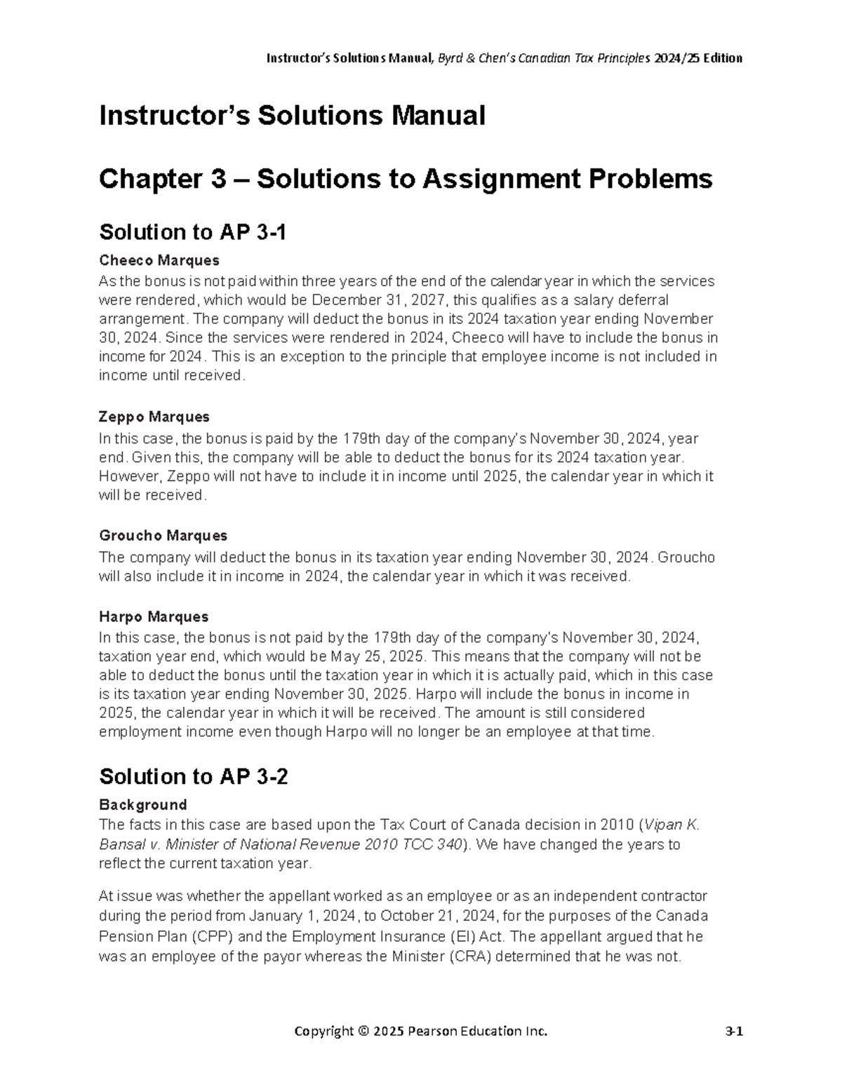 Instructor's Solutions Manual for CTP 2024-25 ISM Chapter 3 Analysis ...