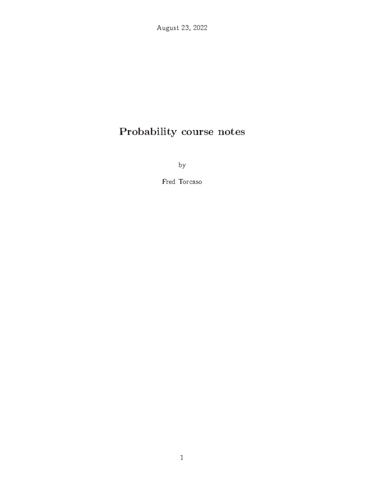 Probability Notes for Intro to Probability (Course Code: Lec-01-1 ...