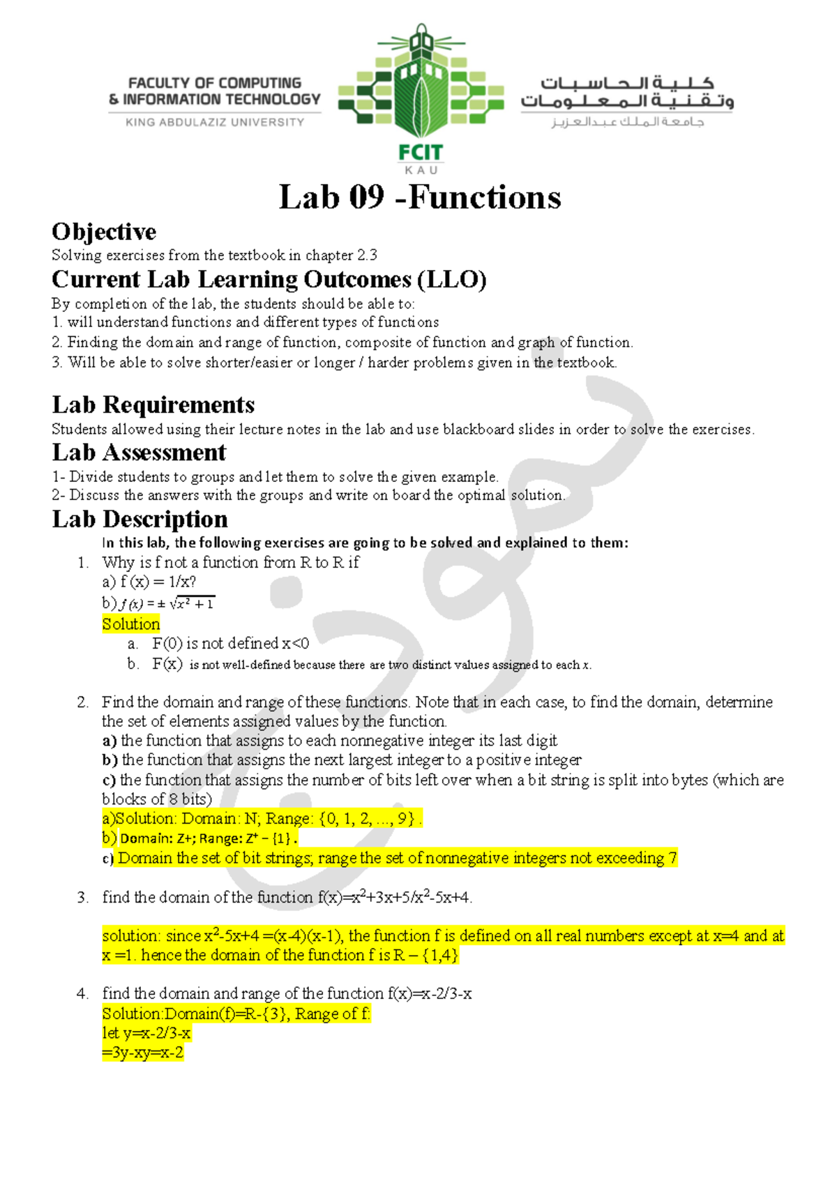 Lab09solution - Test - Lab 09 -Functions Objective Solving exercises ...