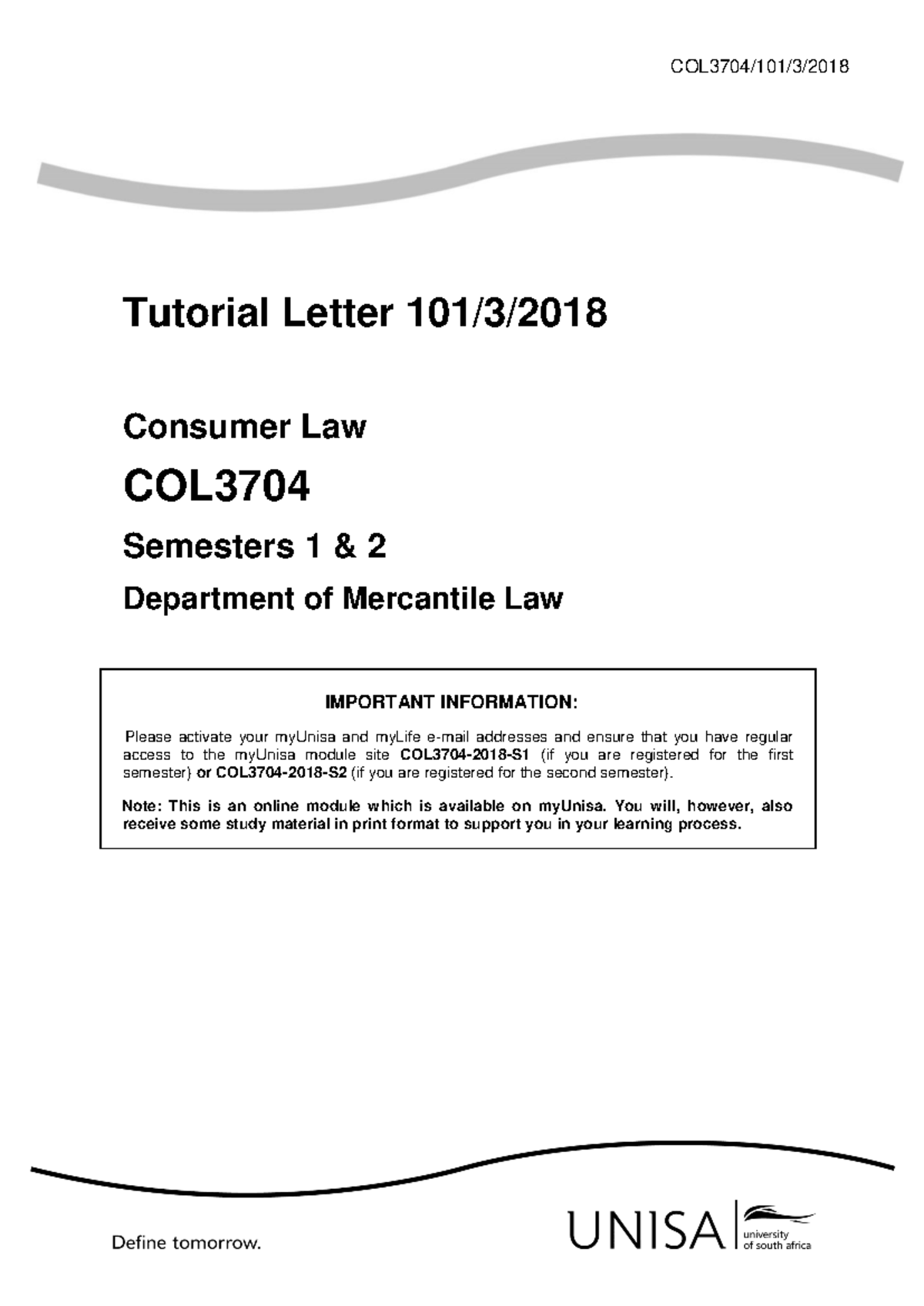 COL3704 Tutorial letter - COL3704/101/3/ Tutorial Letter 101/3 ...