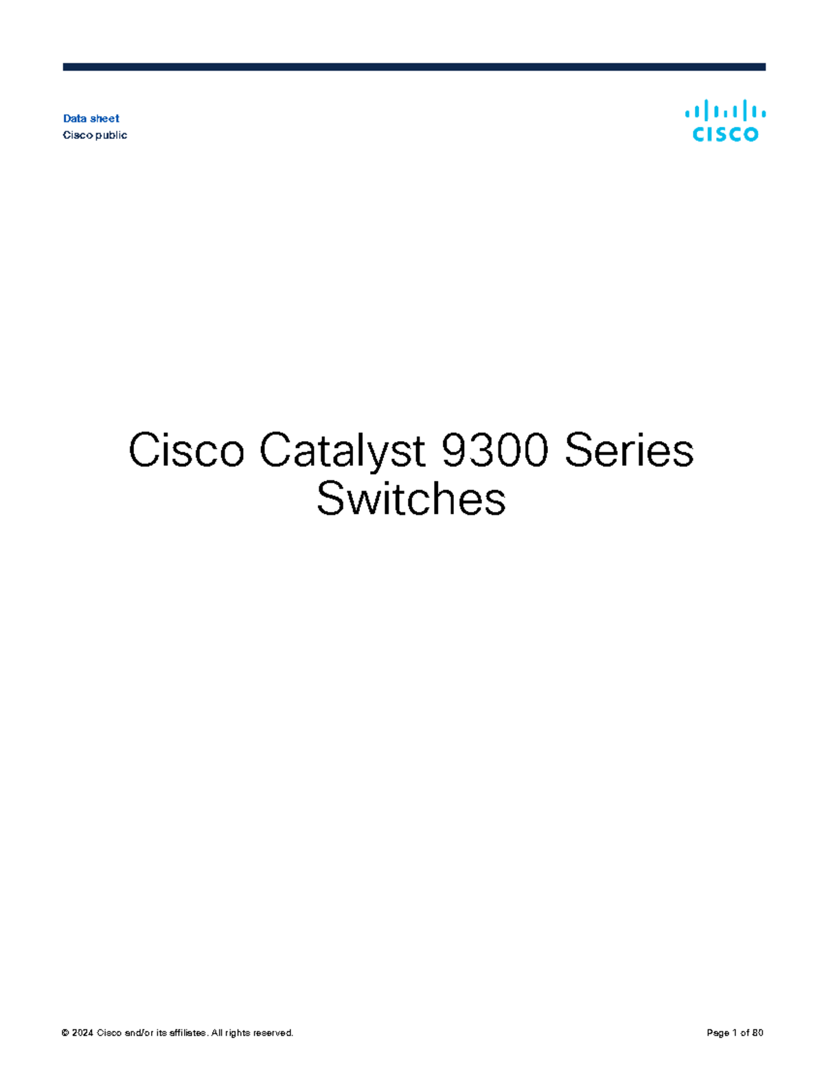 Cisco Catalyst 9300 Series Switches Data Sheet Overview - Studocu
